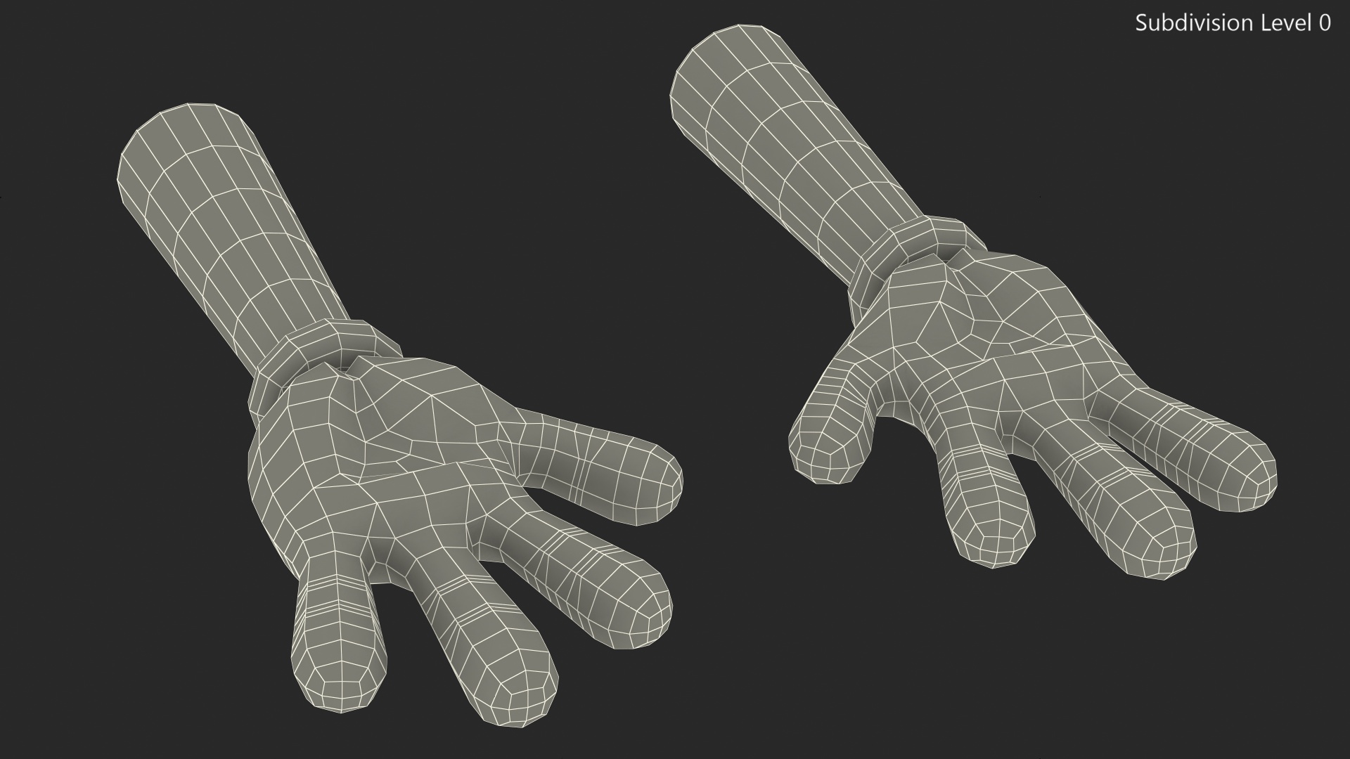 3D model Cartoon Hands in Gloves Rigged