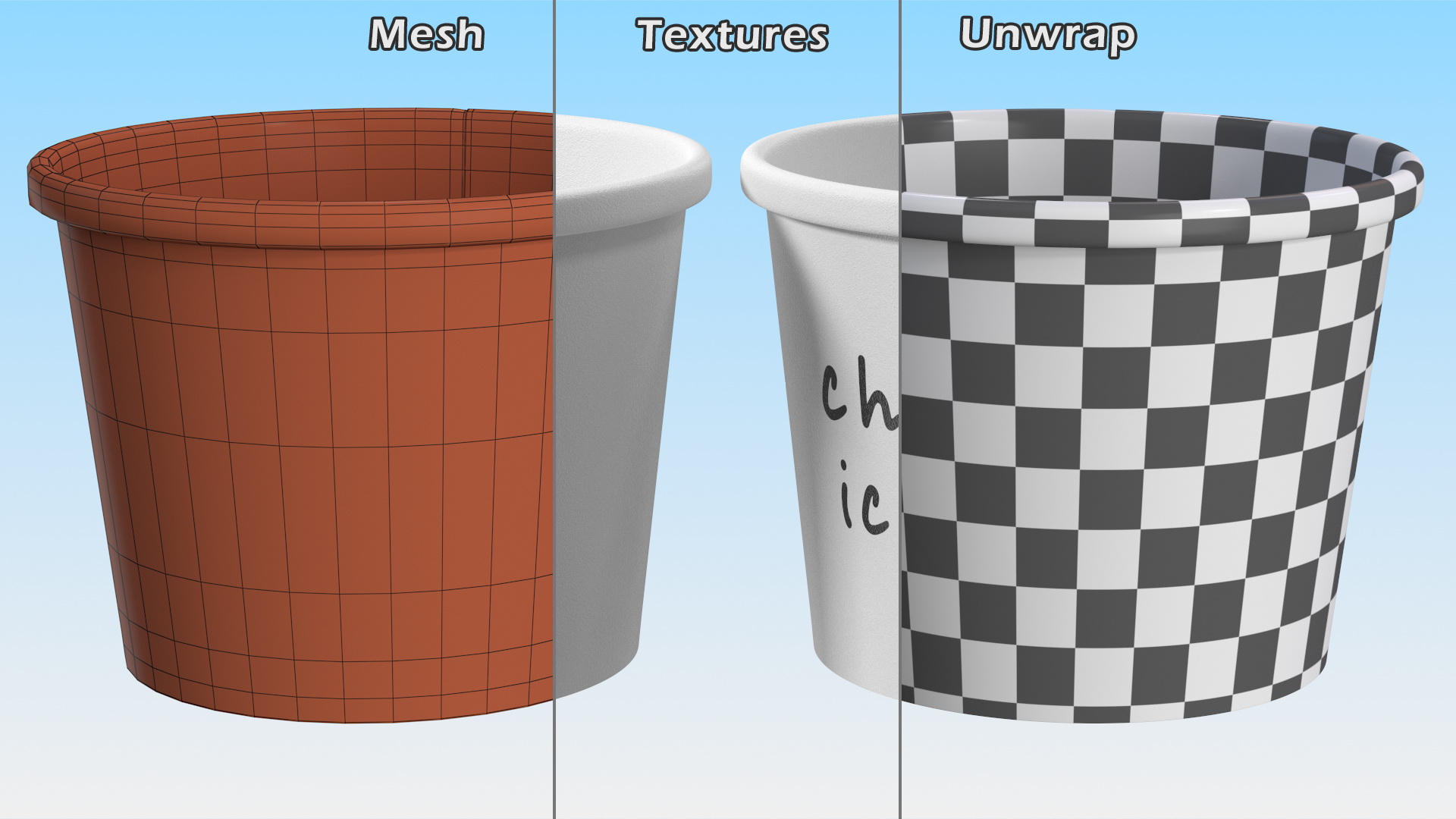 Chocolate Ice Cream Cup Empty 3D model