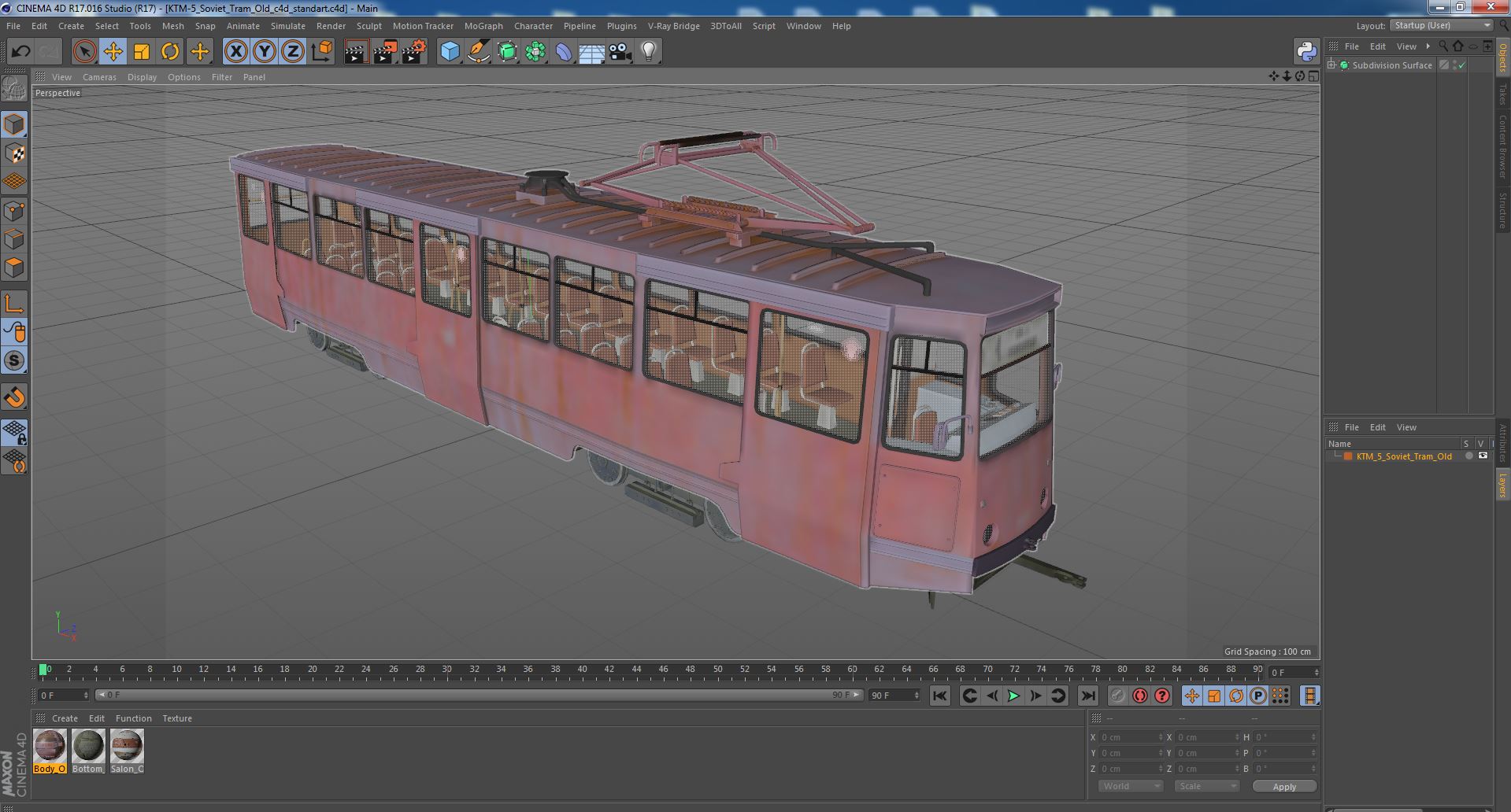 3D KTM-5 Soviet Tram Old