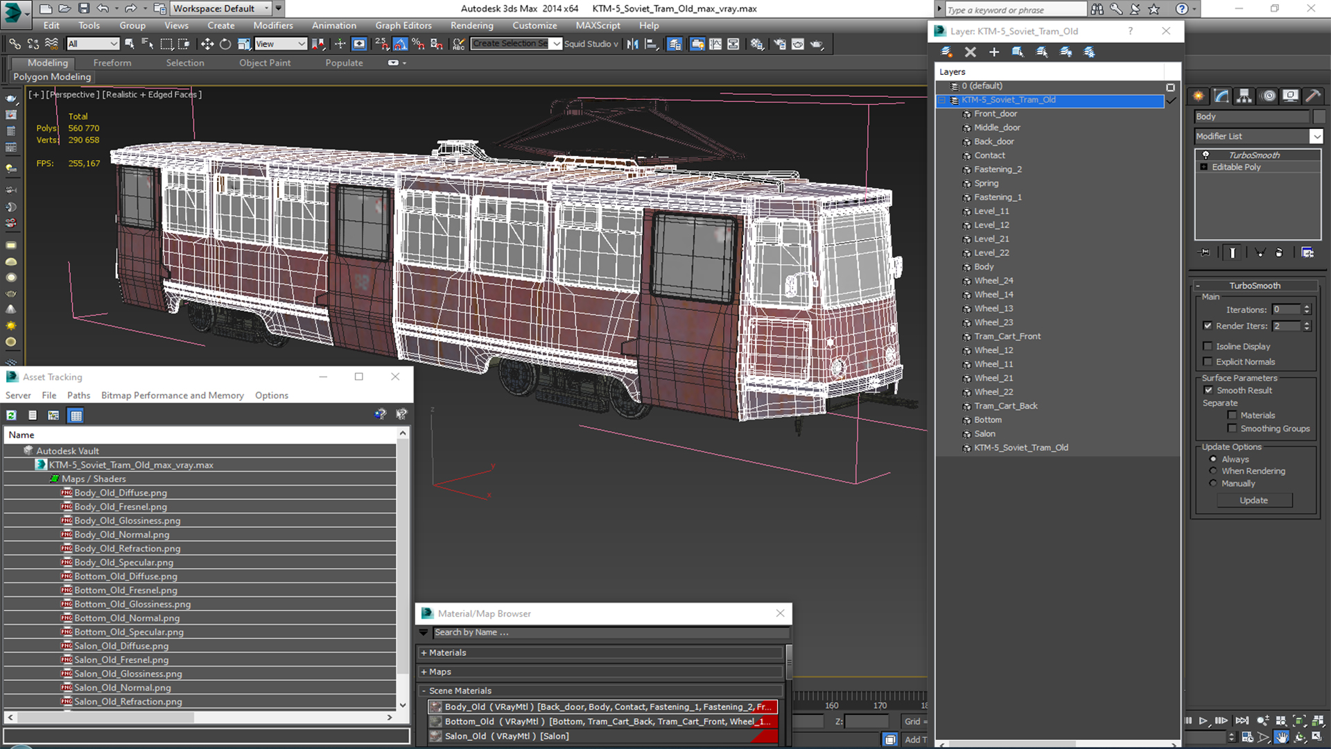 3D KTM-5 Soviet Tram Old