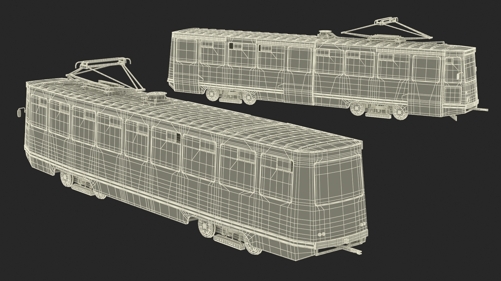 3D KTM-5 Soviet Tram Old