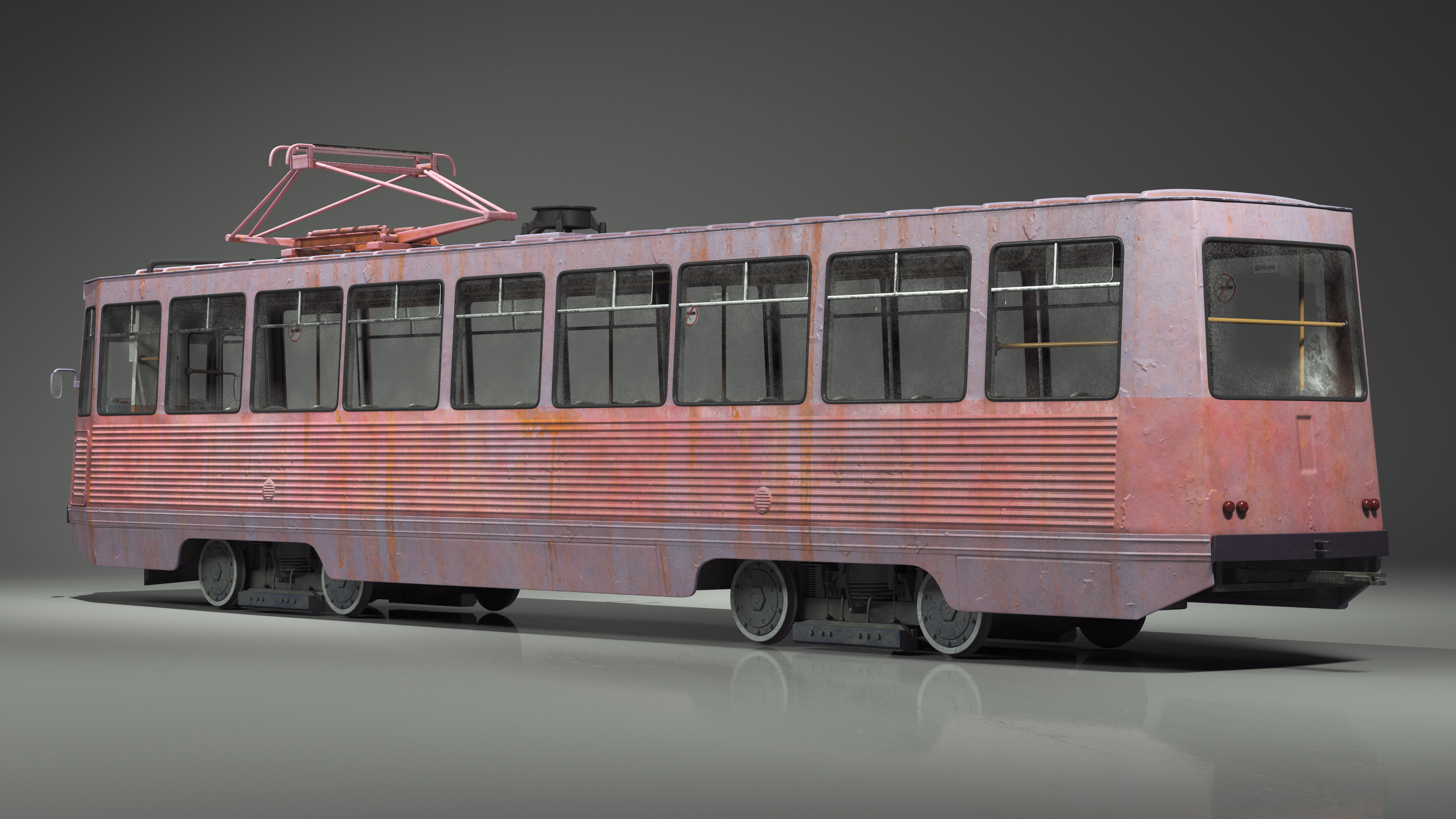 3D KTM-5 Soviet Tram Old