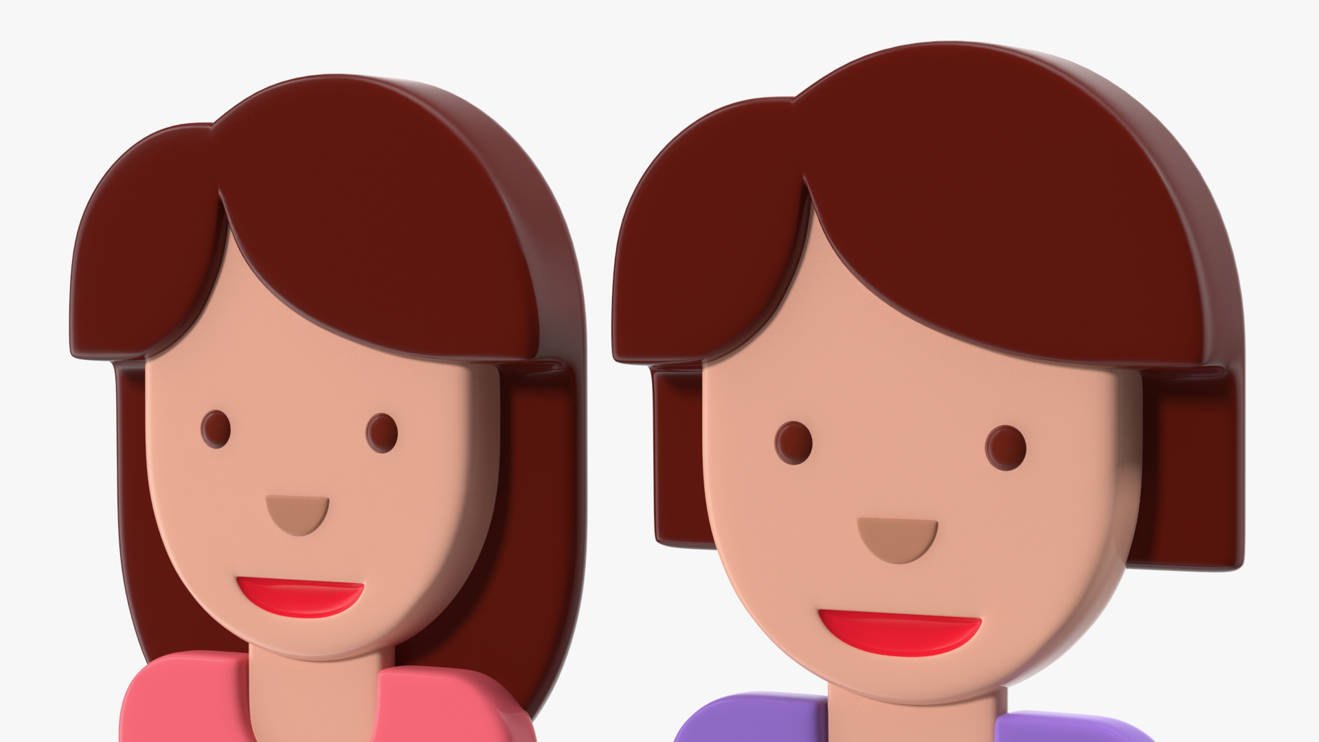 3D model Women Holding Hands Emoji