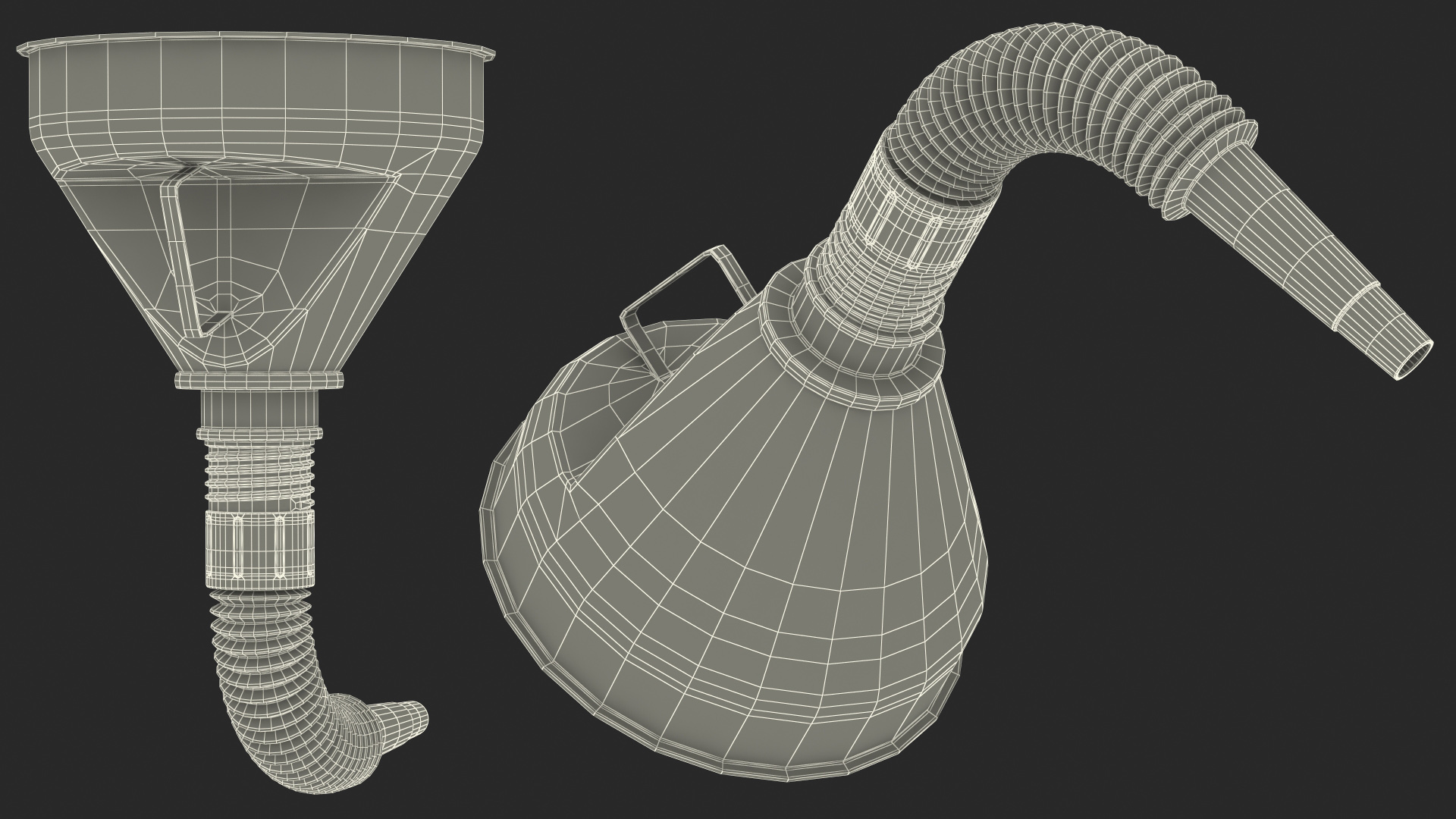 Fuel Funnel with Handle and Flexible Spout Extension 3D