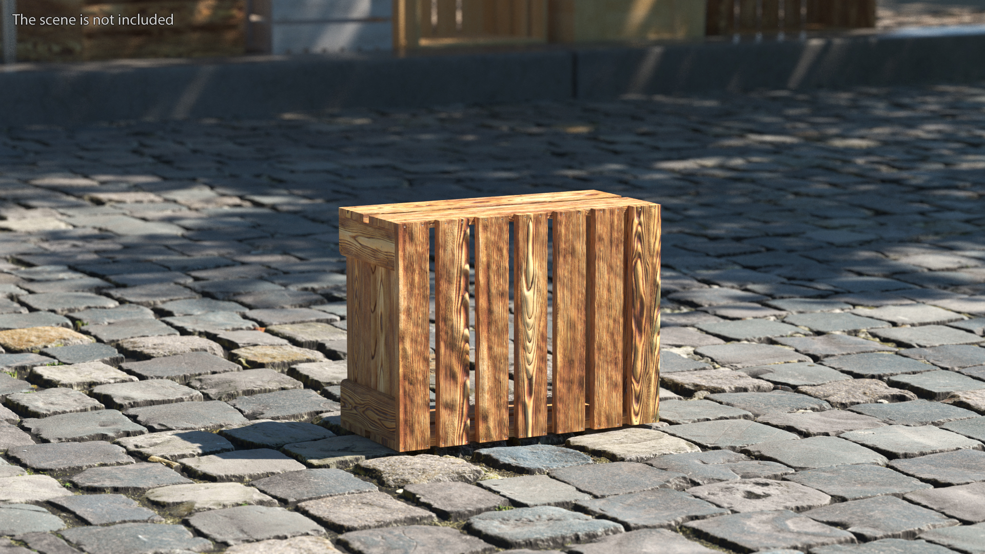 3D model Scorched Wooden Packaging of Boards Low Small