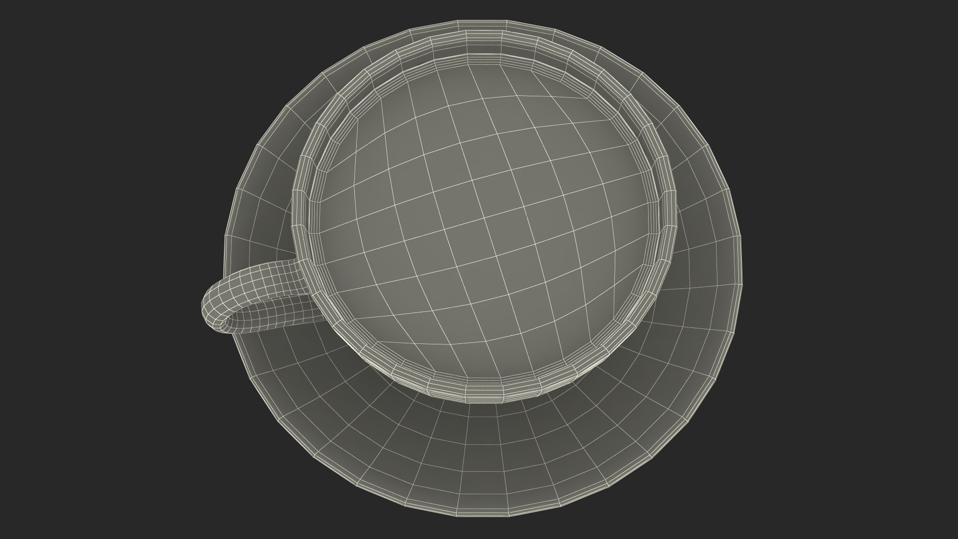 Small Cup with Plate Full of Tea 3D