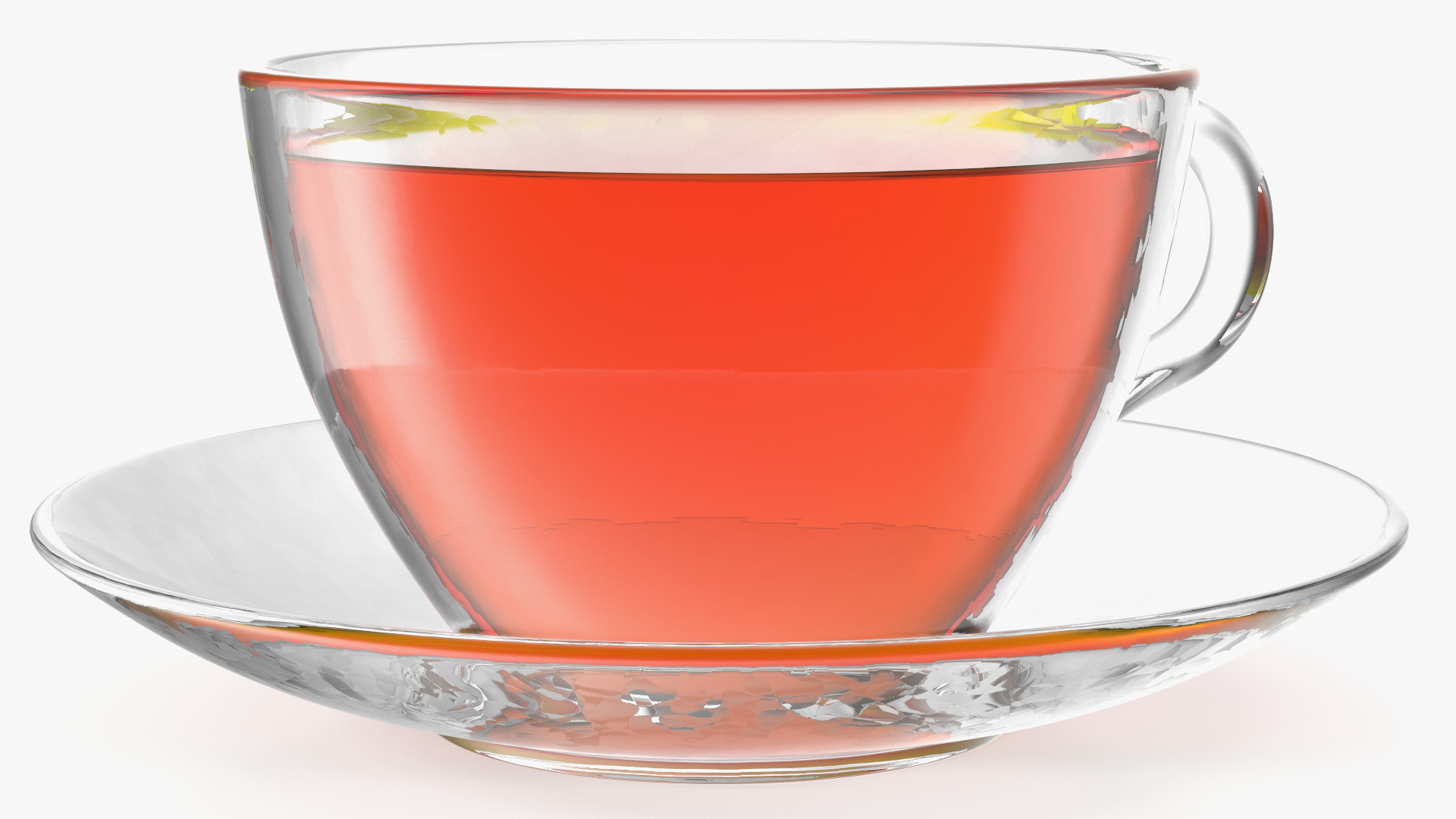 Small Cup with Plate Full of Tea 3D