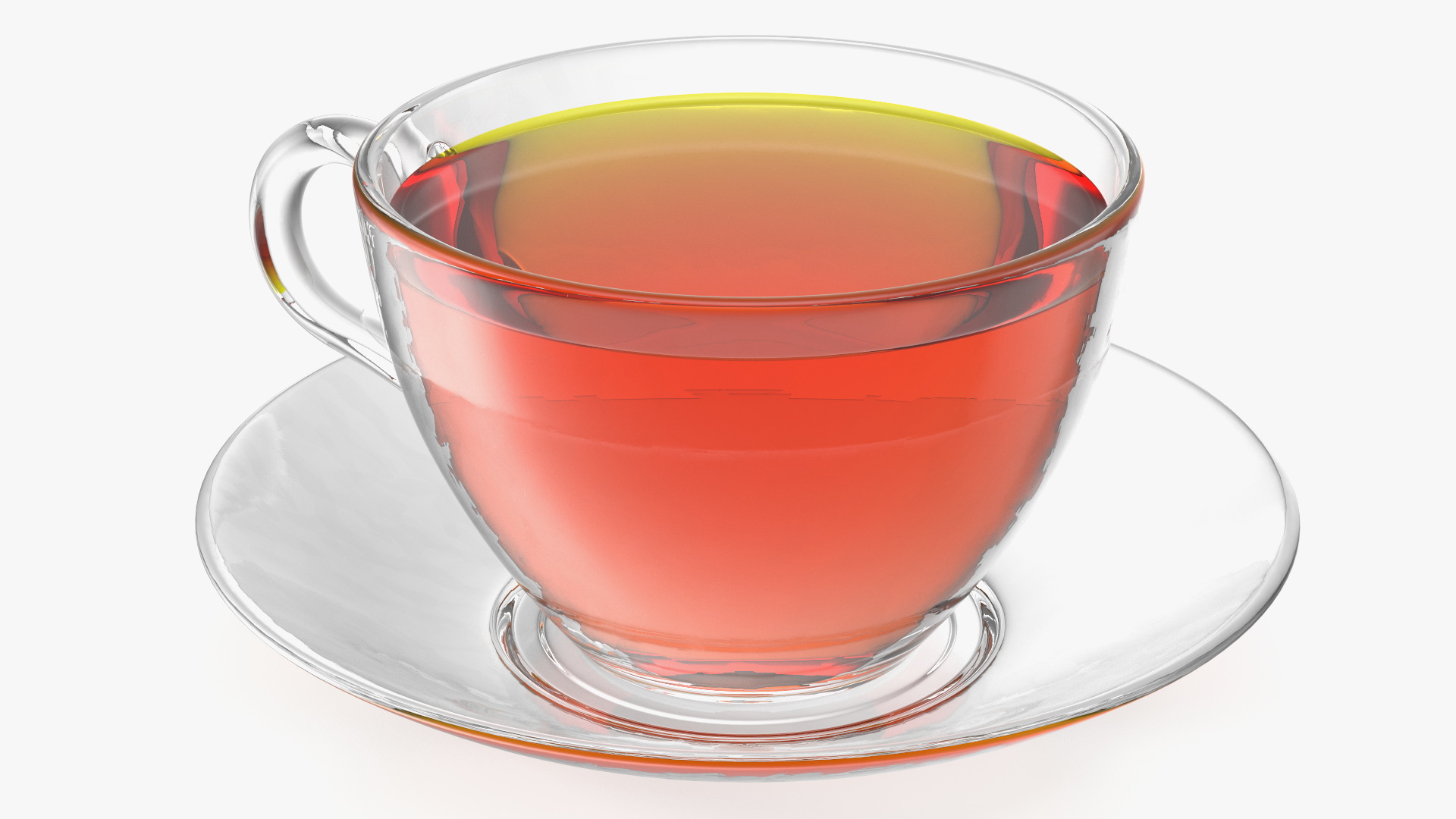 Small Cup with Plate Full of Tea 3D