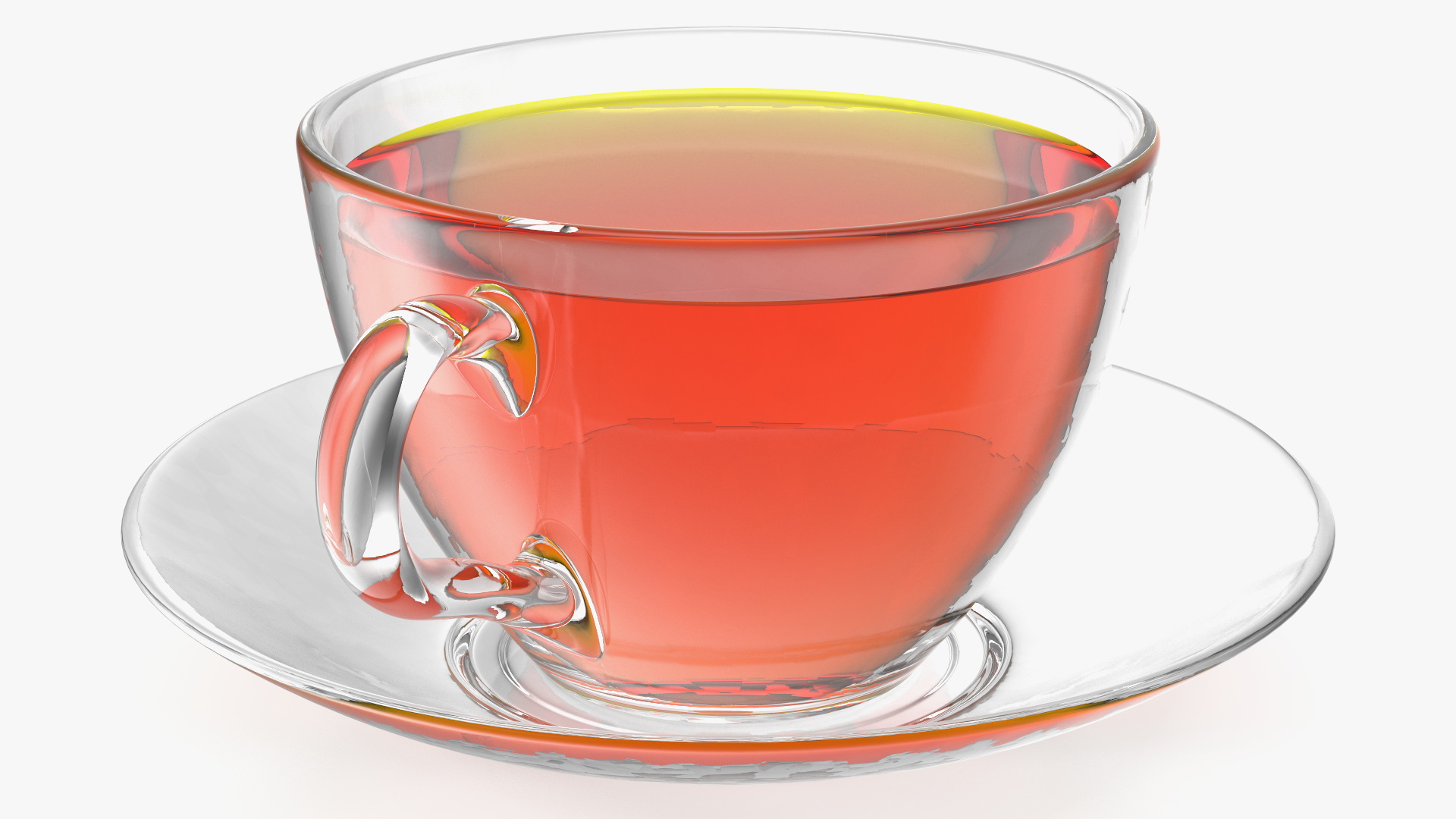 Small Cup with Plate Full of Tea 3D