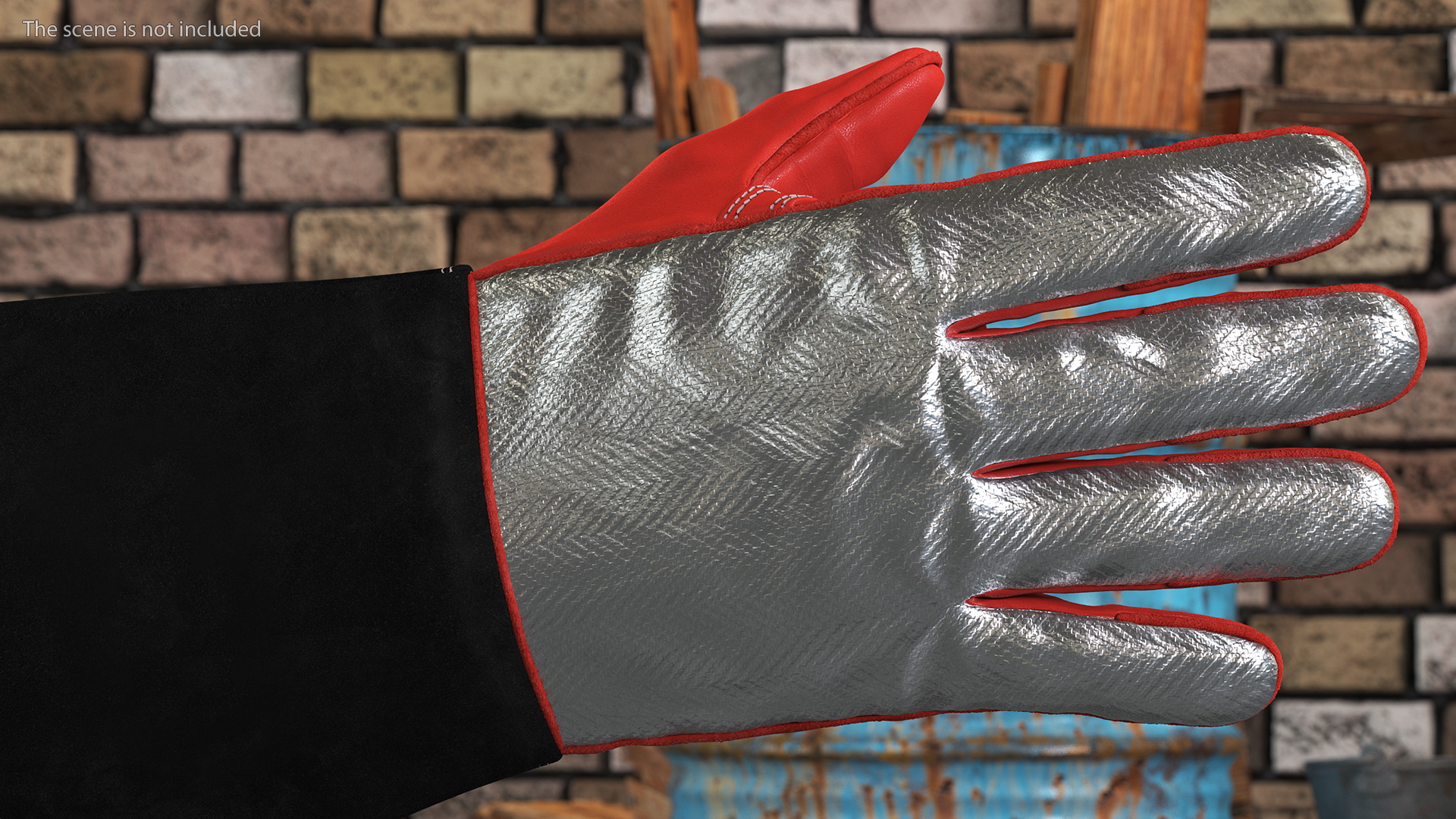 3D Heat Resistant Welding Gloves Rigged