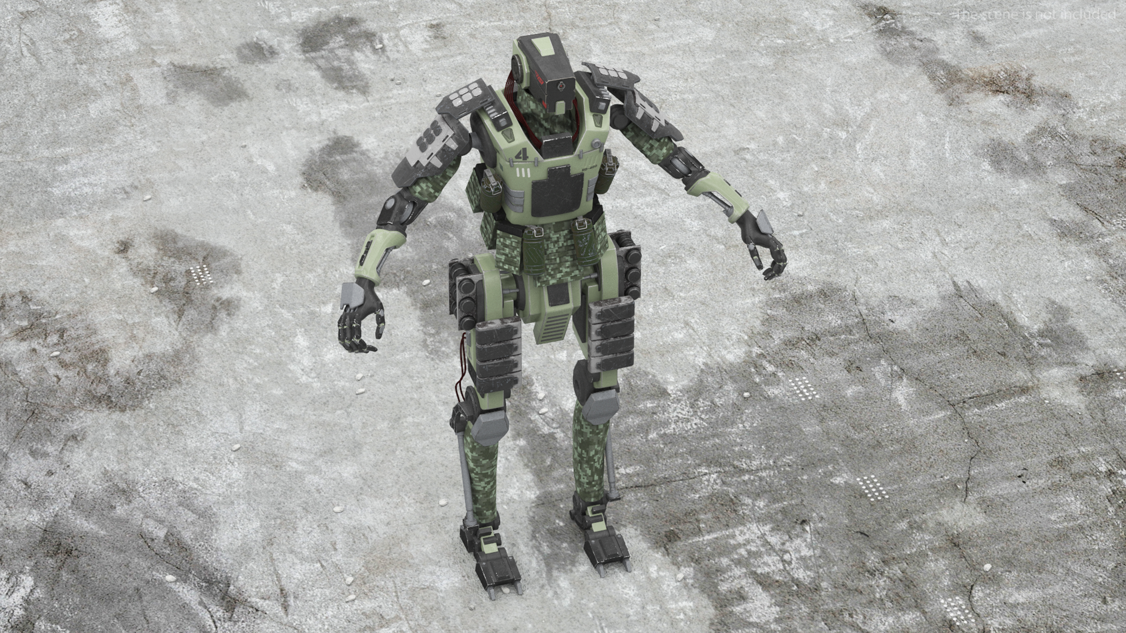 3D Armored Robot Soldier Rigged model