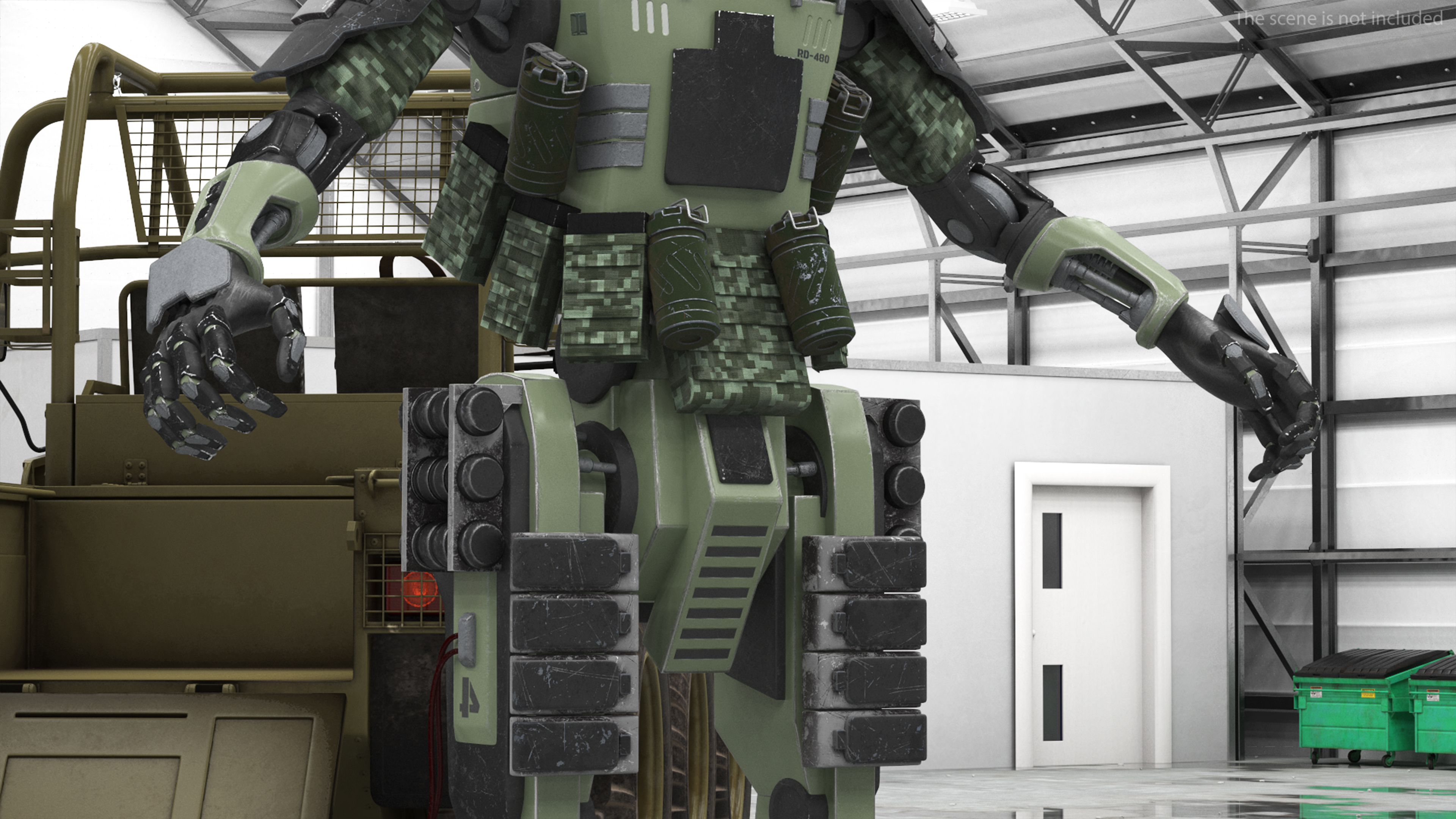 3D Armored Robot Soldier Rigged model