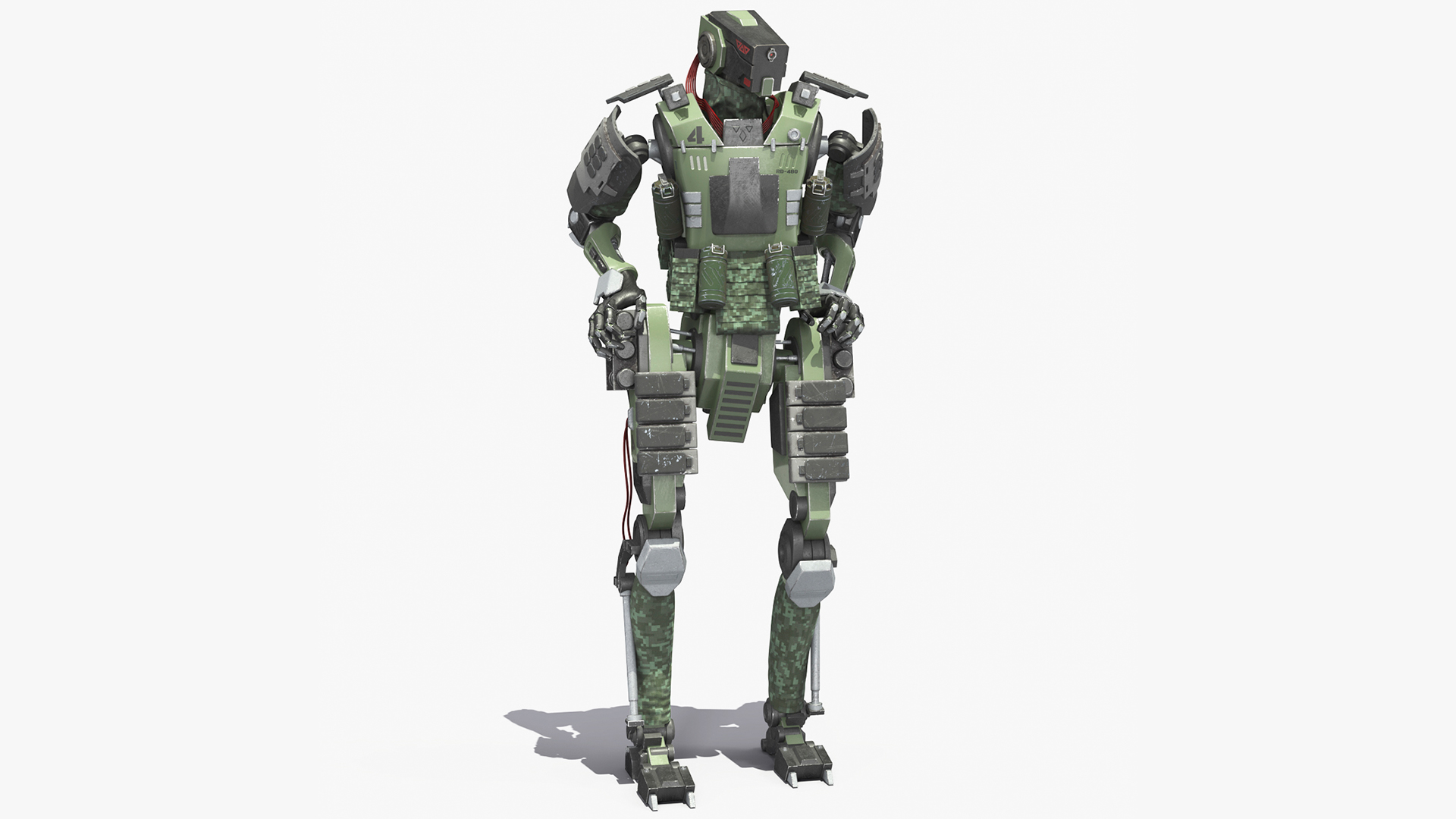 3D Armored Robot Soldier Rigged model