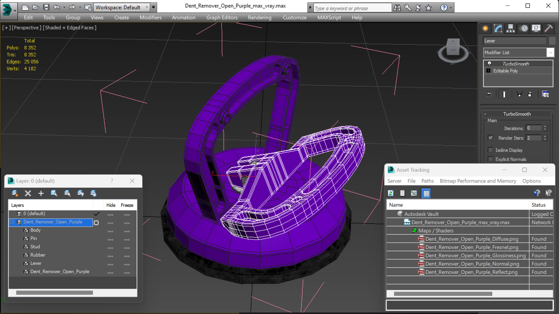 Dent Remover Open Purple 3D model