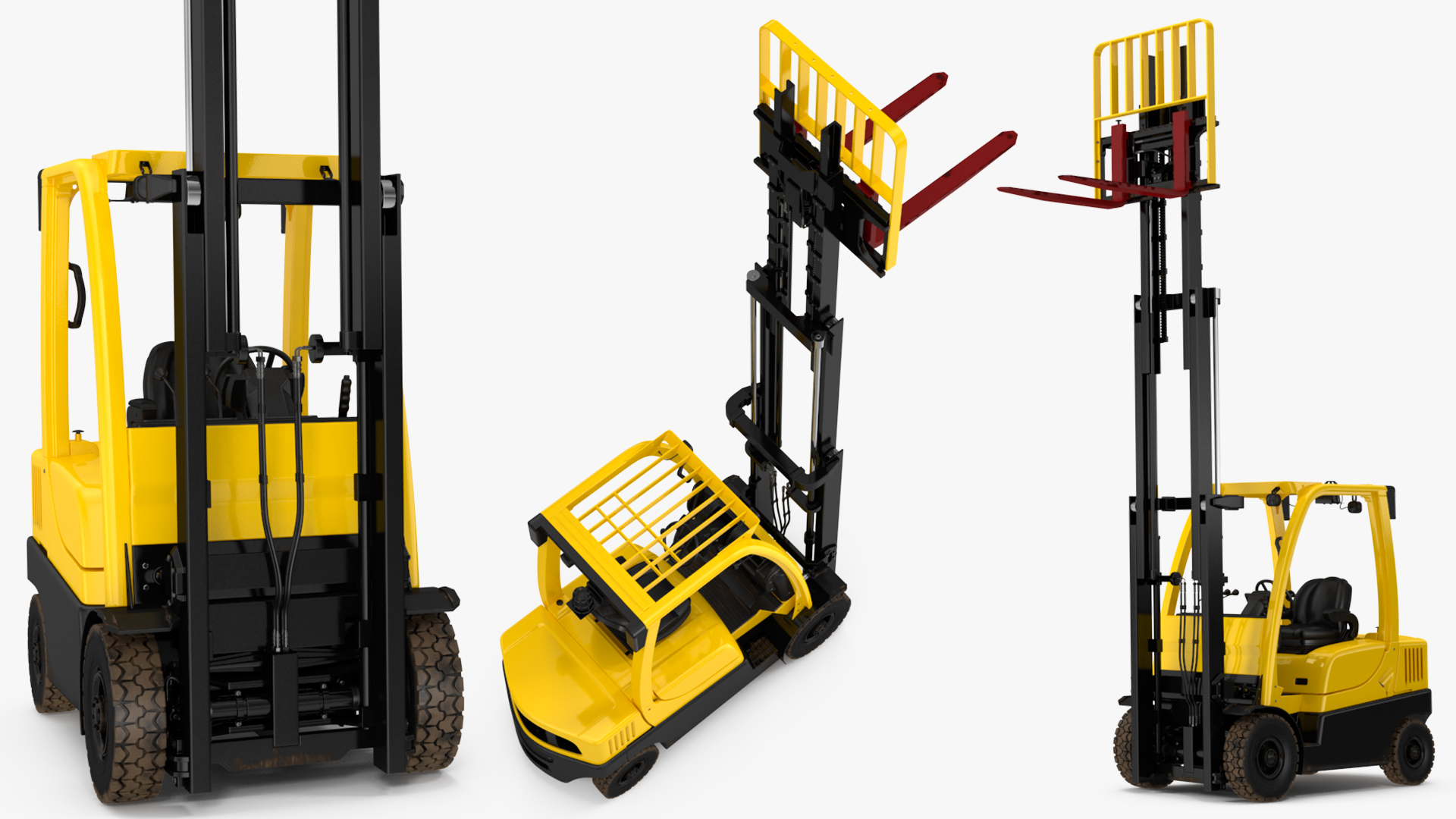 Electric Forklift Rigged 3D model