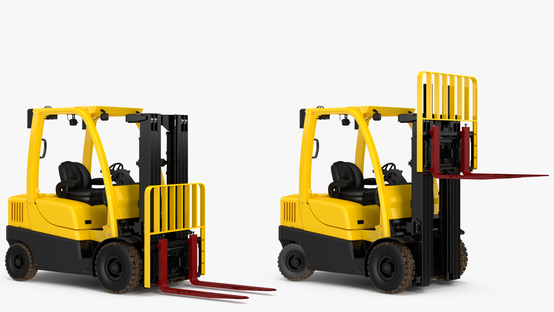 Electric Forklift Rigged 3D model