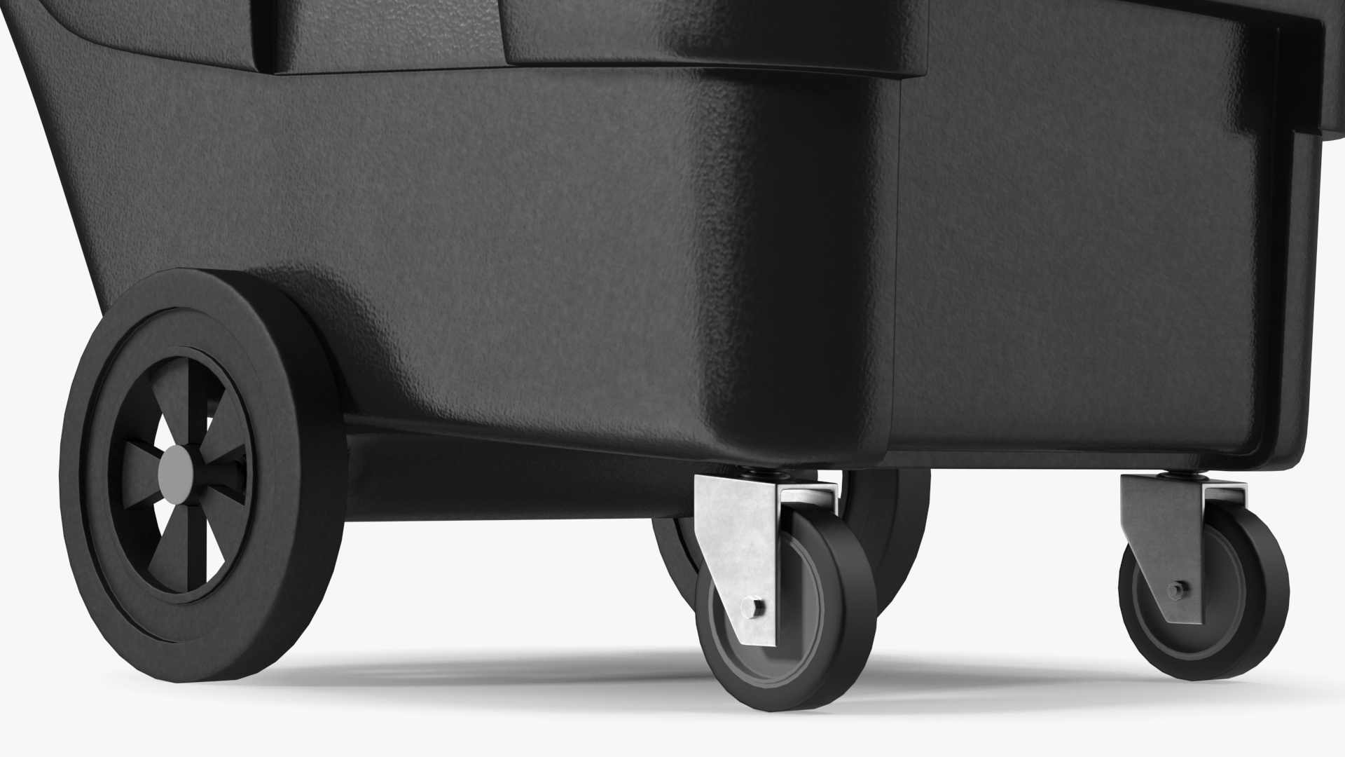 3D Black Wheeled Trash Can model