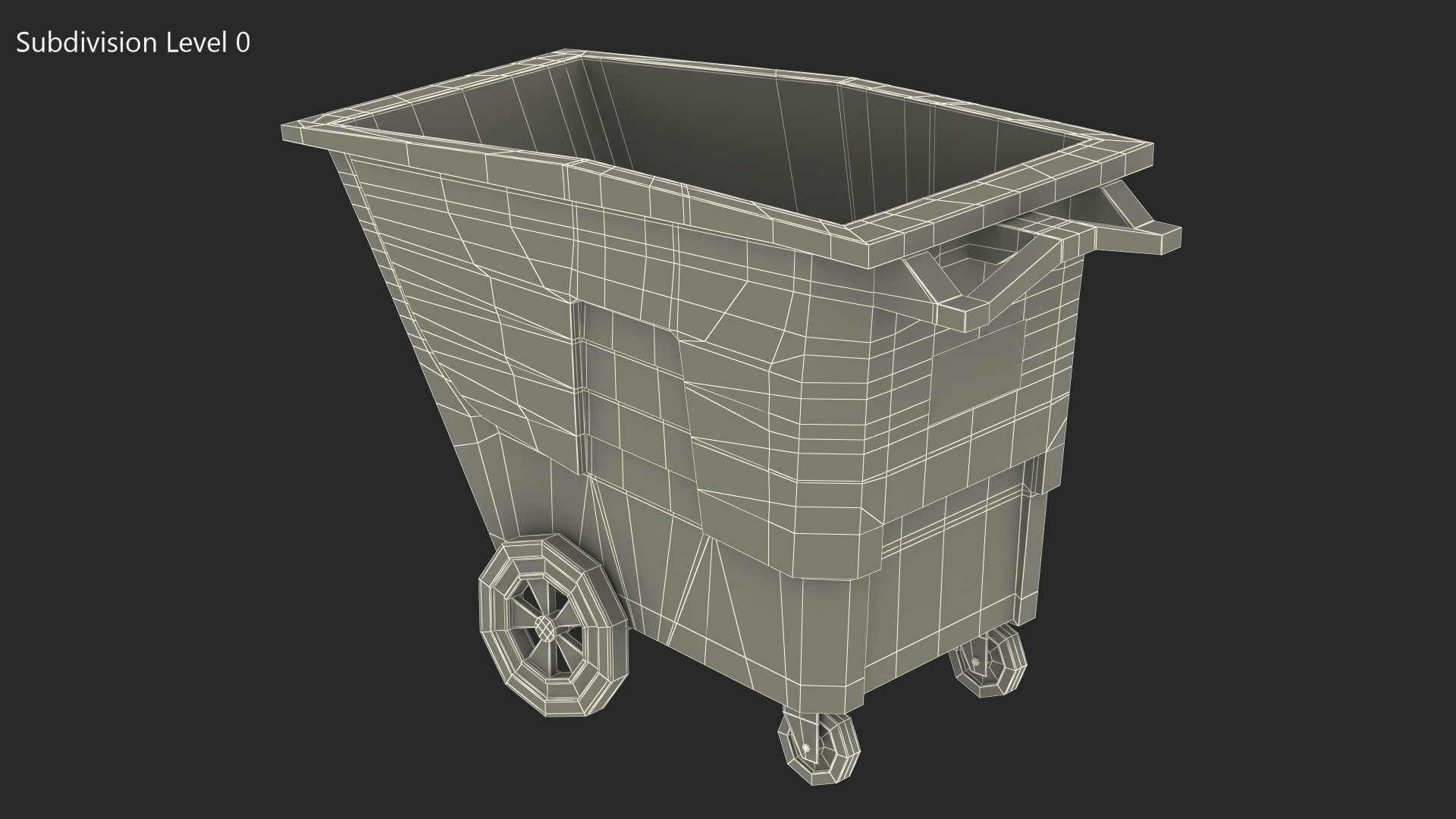 3D Black Wheeled Trash Can model