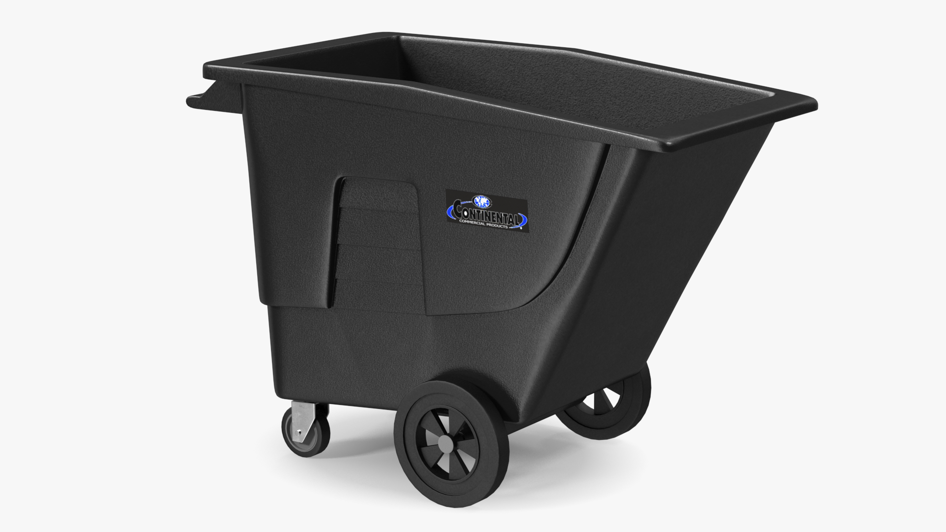 3D Black Wheeled Trash Can model