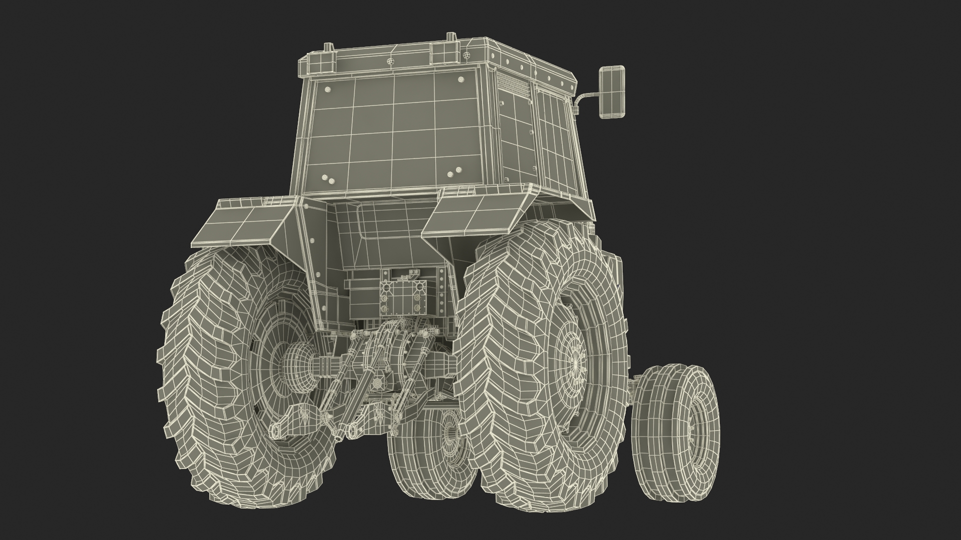 3D Farm Tractor Rigged for Cinema 4D model