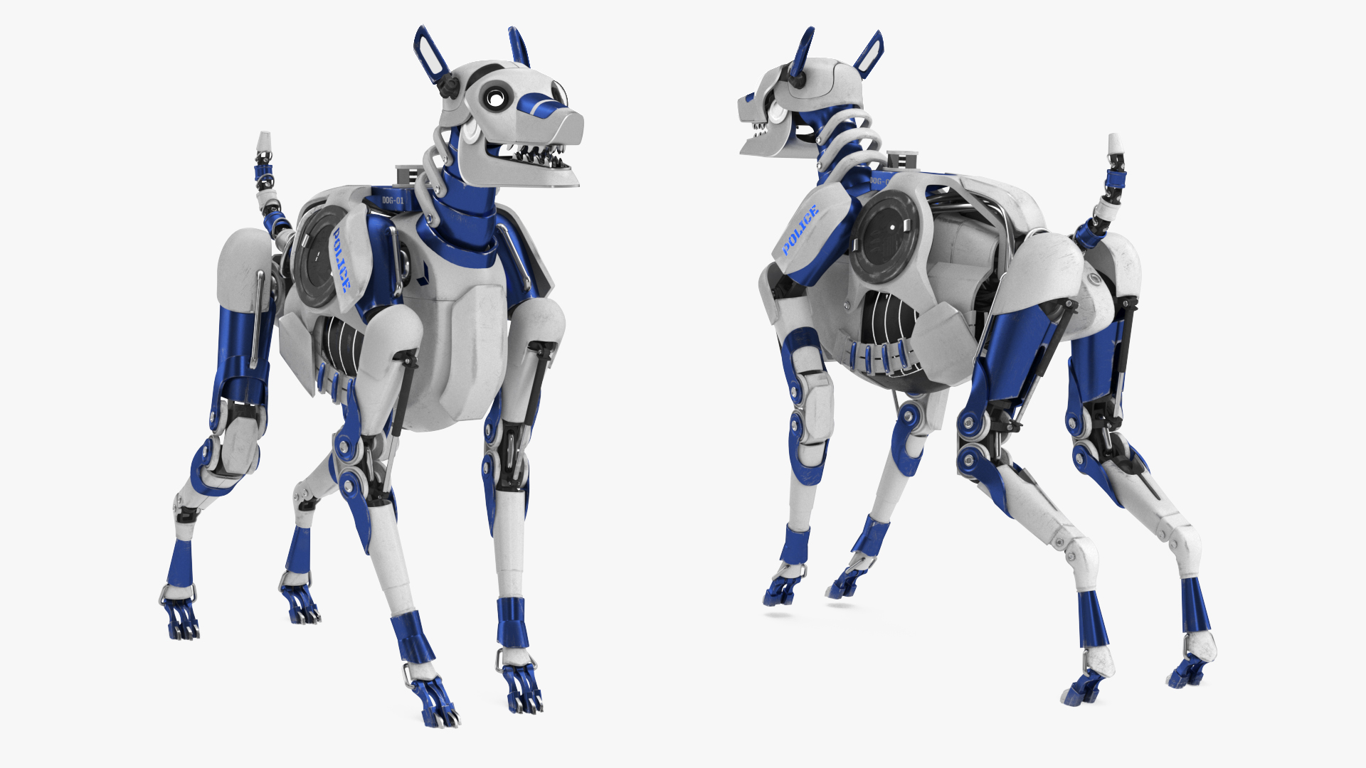 Futuristic Police Robot Dog 3D