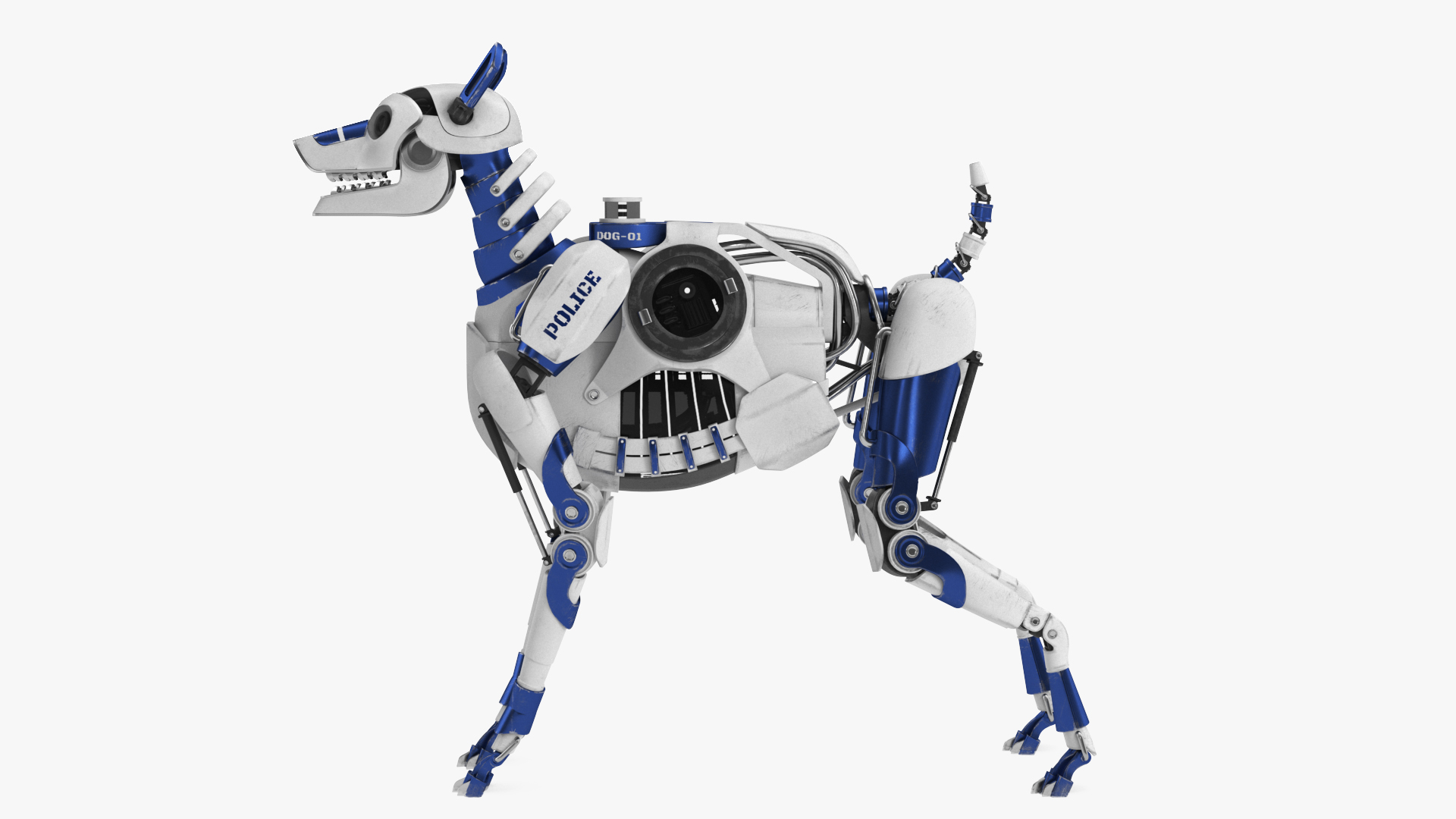 Futuristic Police Robot Dog 3D