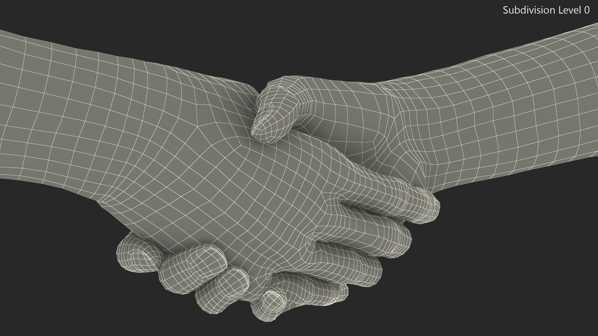 3D Handshake Old Man Hands model