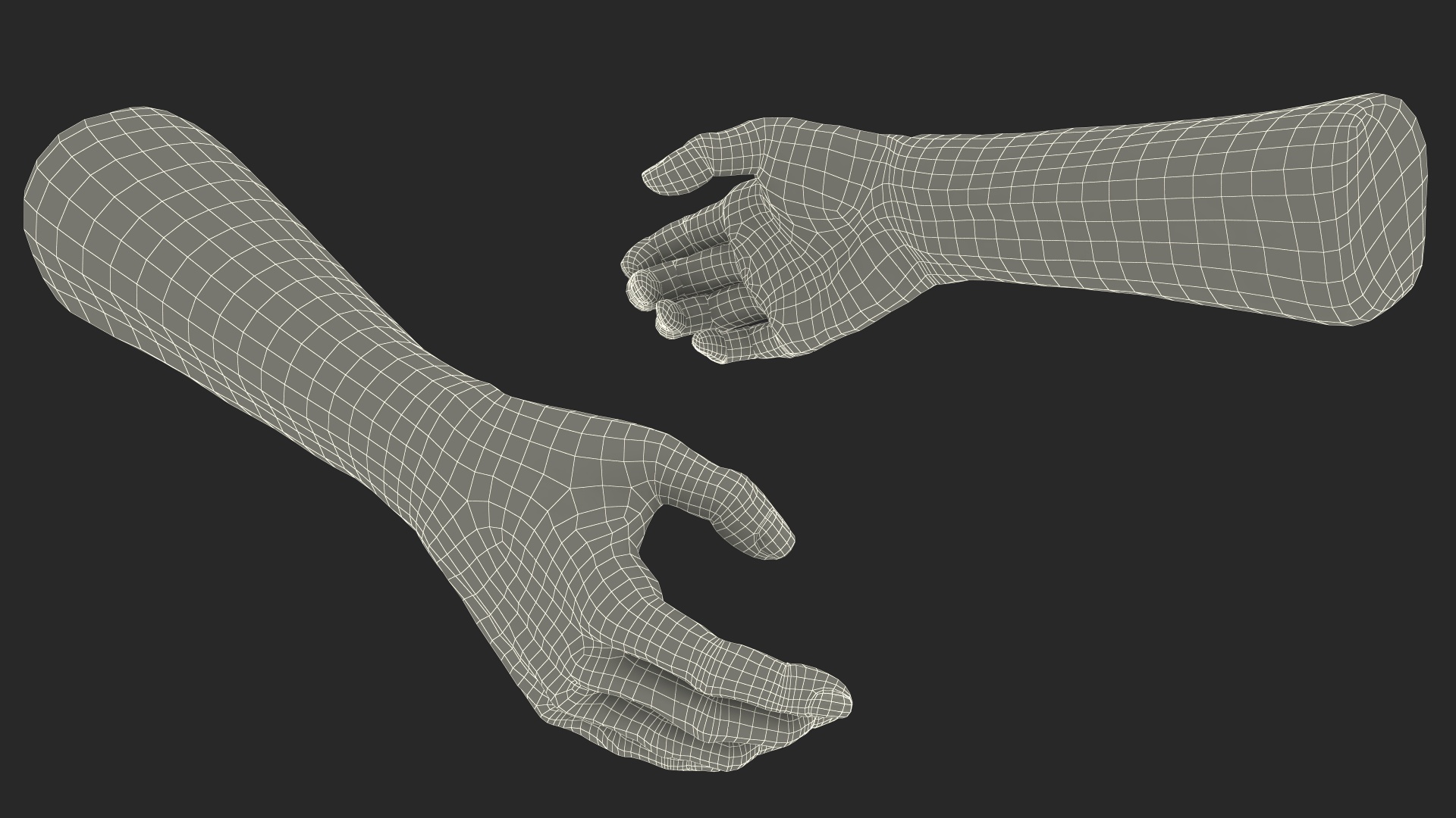 3D Handshake Old Man Hands model