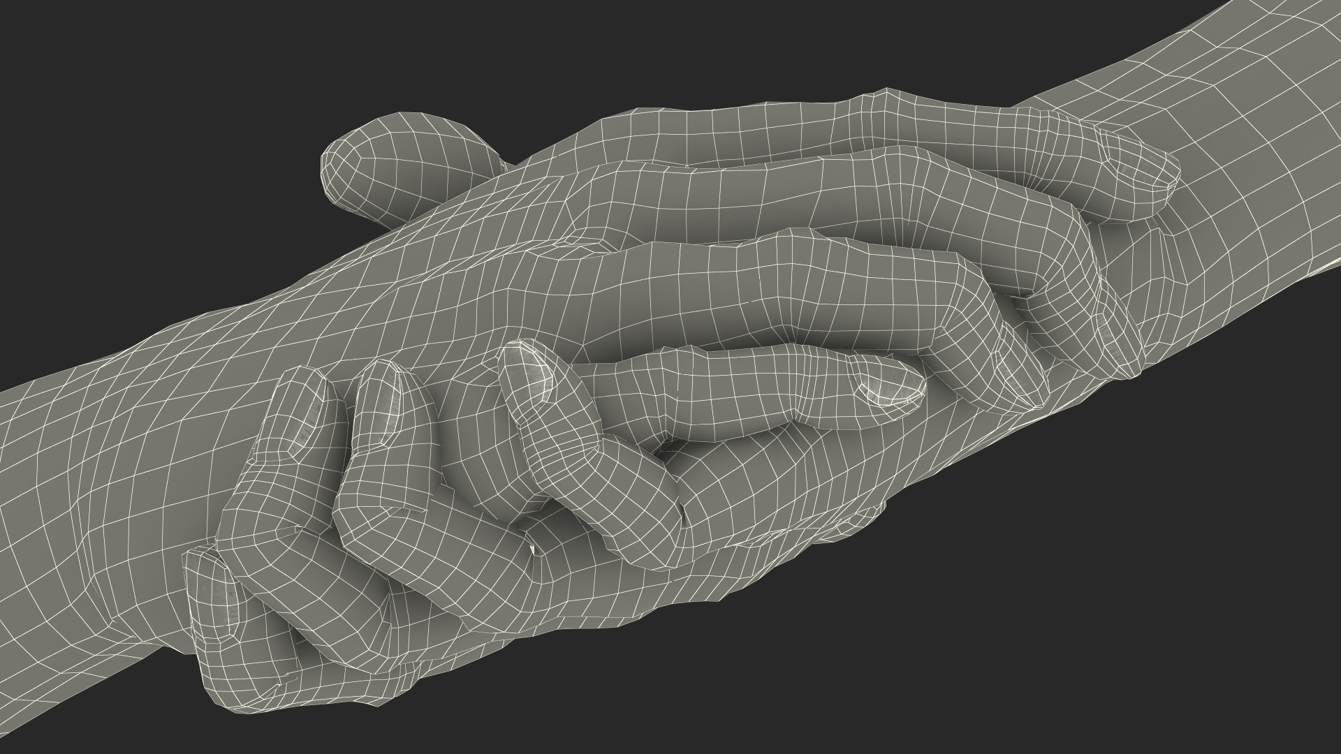 3D Handshake Old Man Hands model