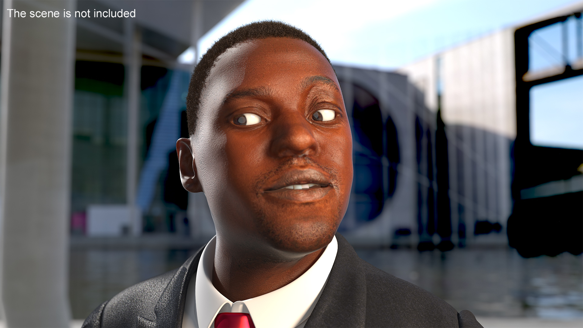 3D Handsome African American Businessman Rigged for Cinema 4D model