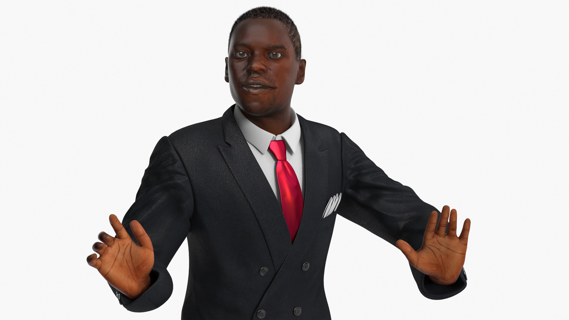 Handsome African American Businessman Rigged 3D model