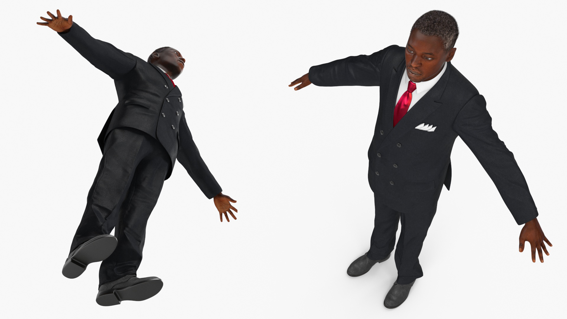 3D Handsome African American Businessman Rigged for Cinema 4D model