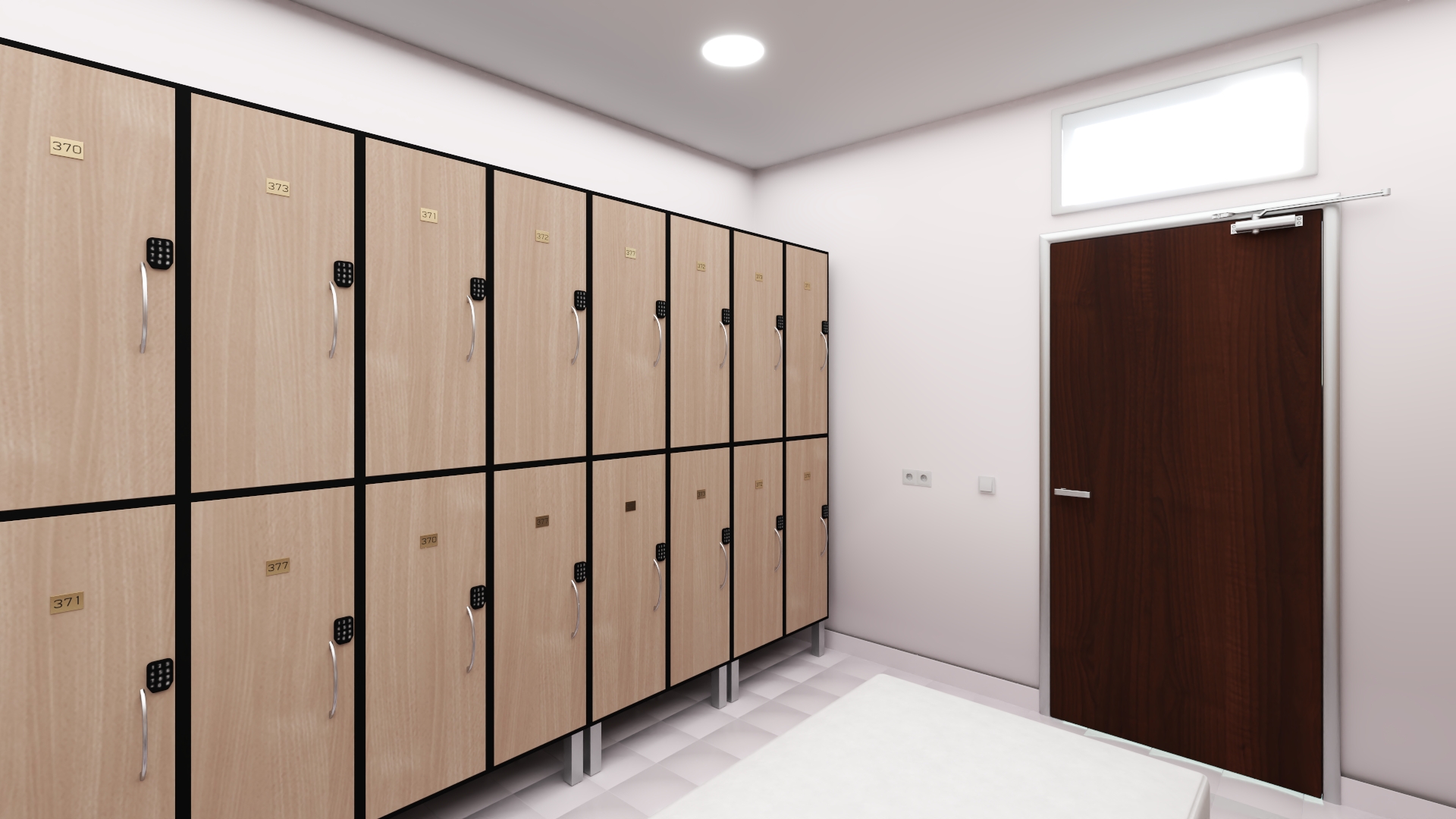 3D Modern Gym Locker Room Interior