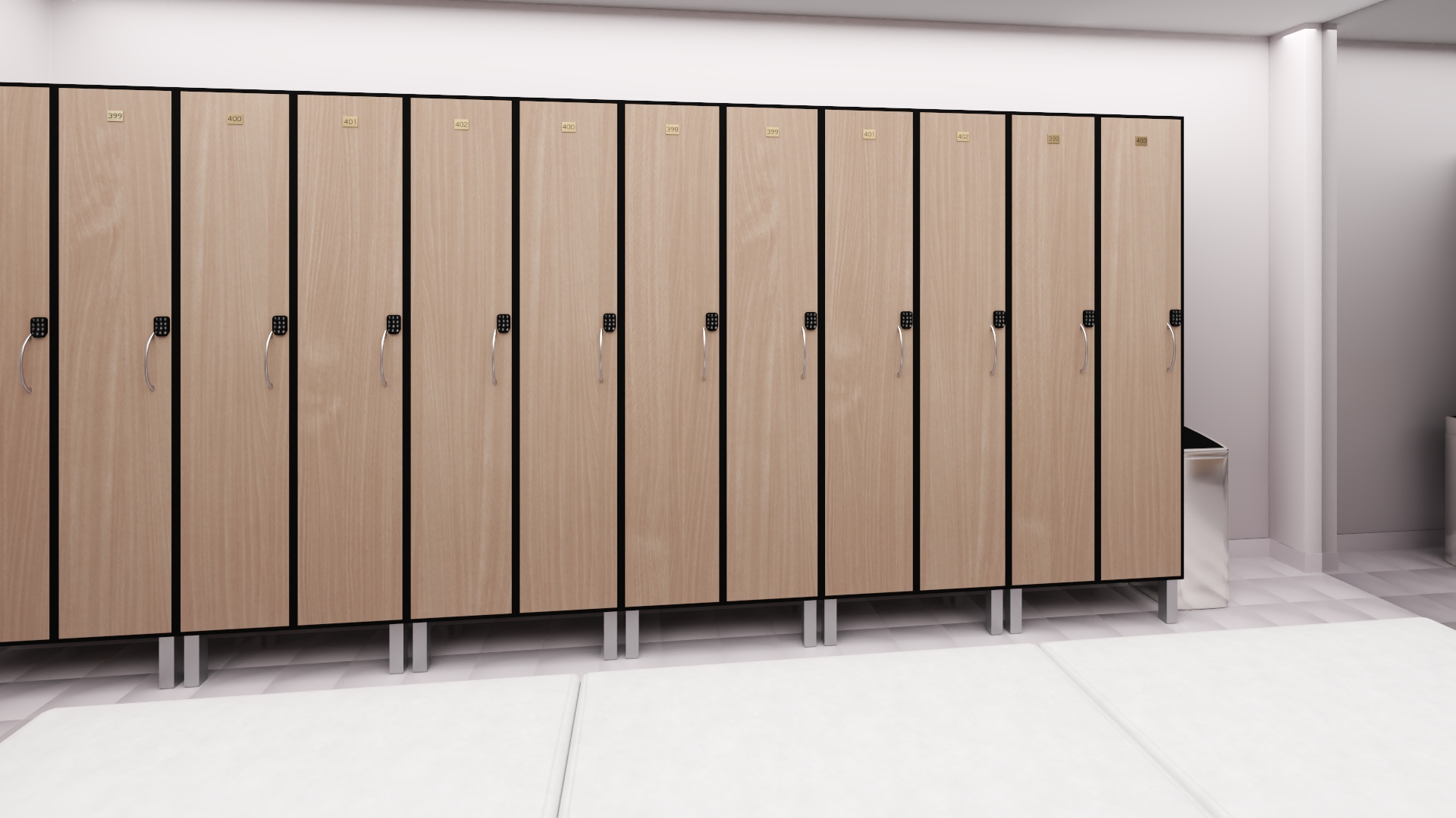 3D Modern Gym Locker Room Interior