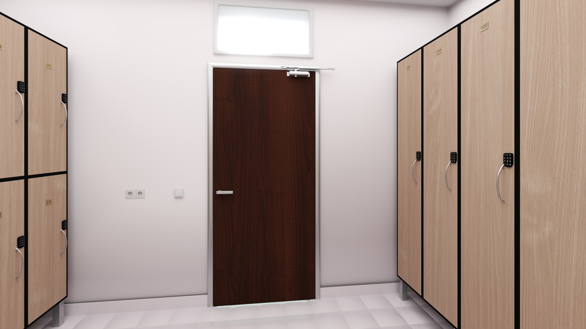 3D Modern Gym Locker Room Interior