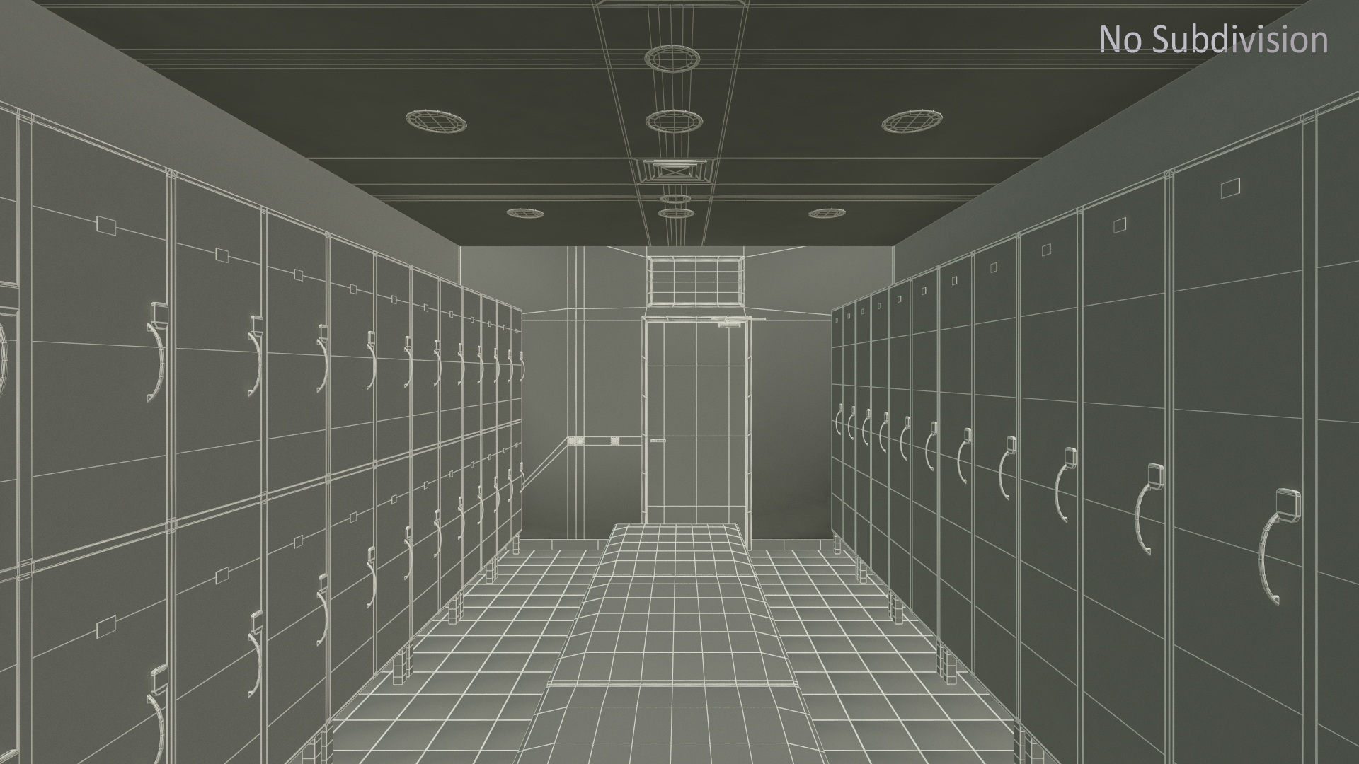 3D Modern Gym Locker Room Interior