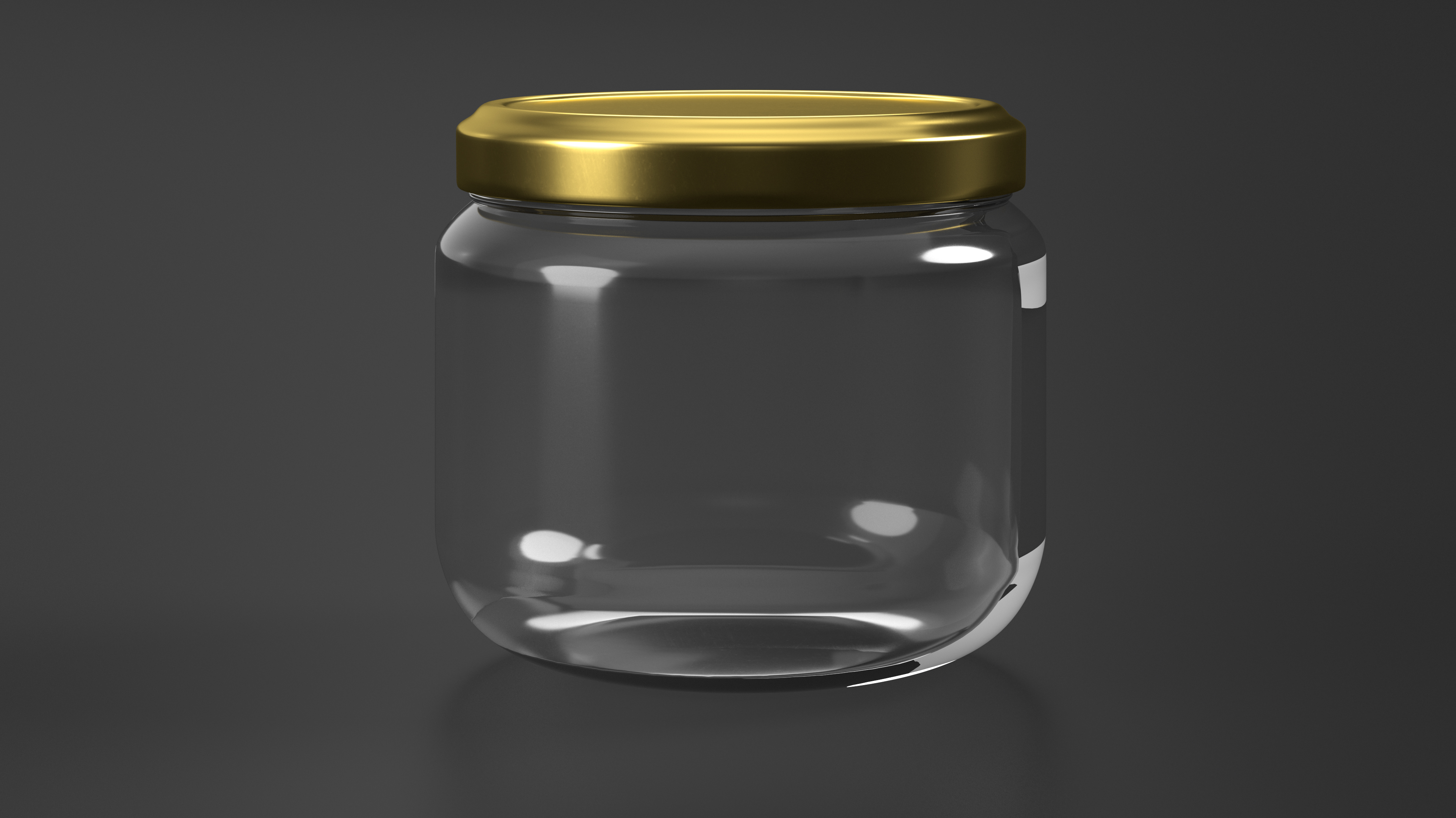 3D Glass Small Jar Empty