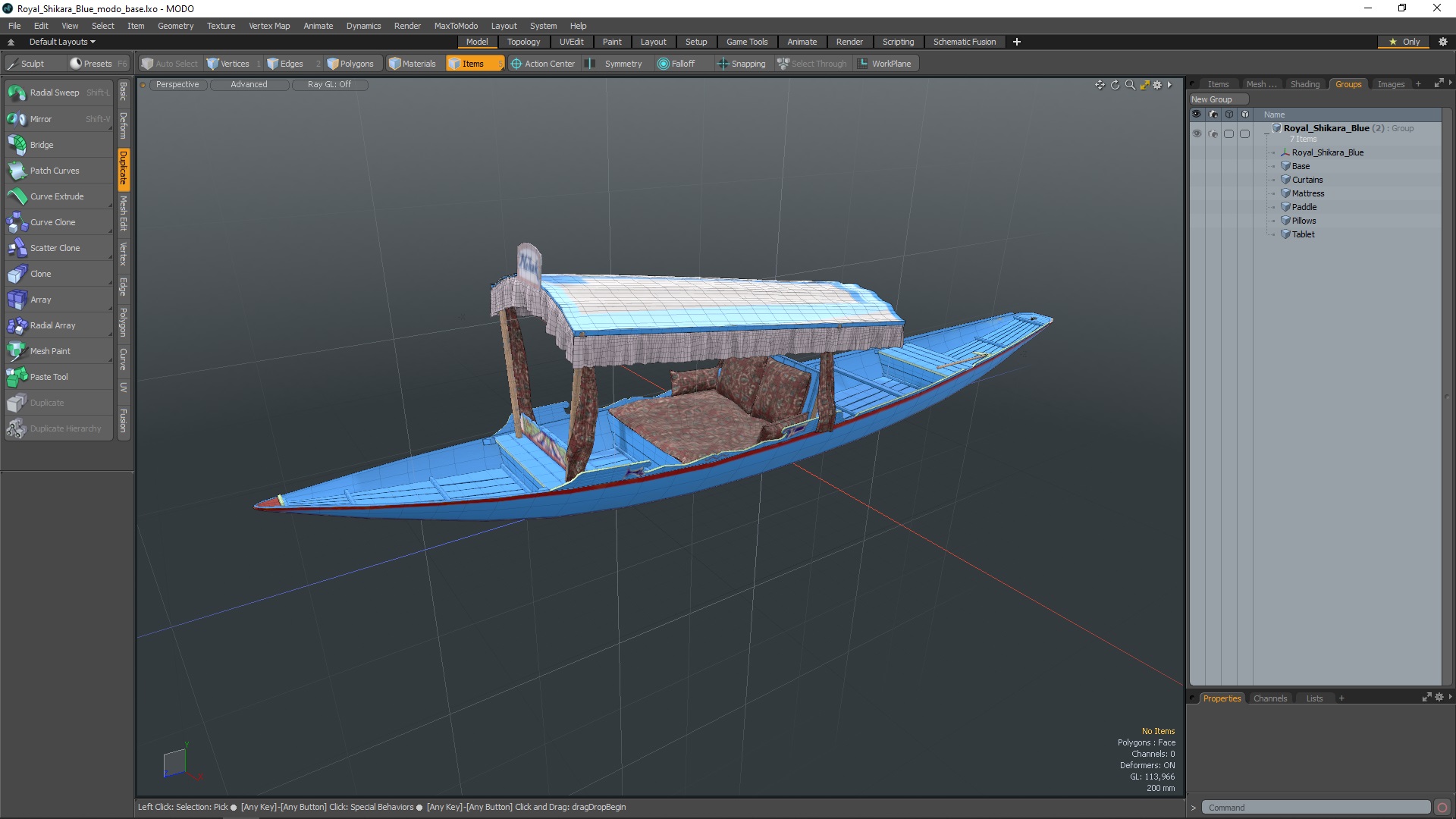 3D Royal Shikara Blue model