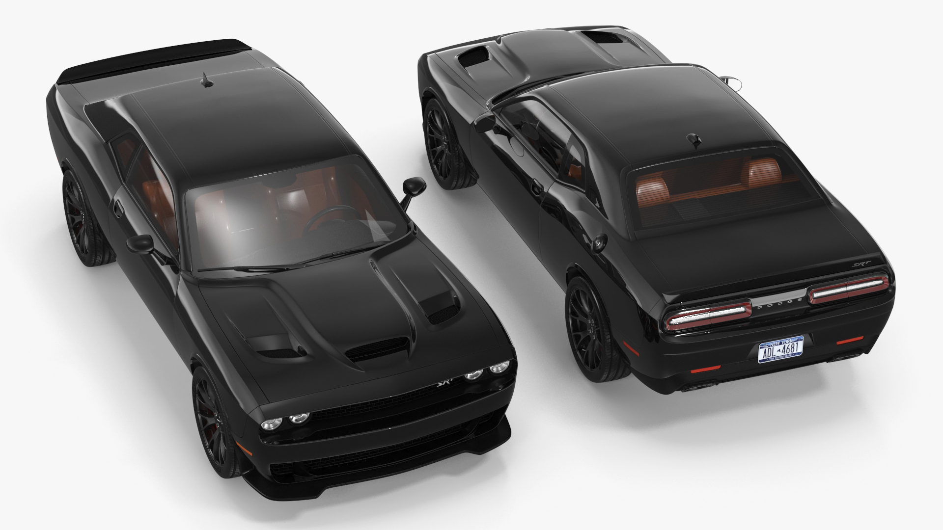 3D Dodge Challenger SRT Simple Interior