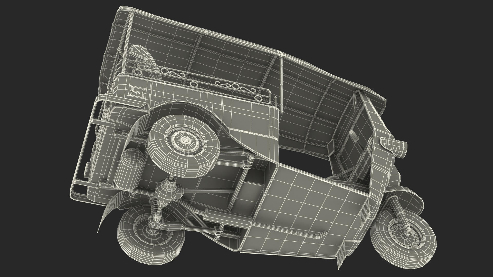 Tuk Tuk Taxi Rigged 3D model