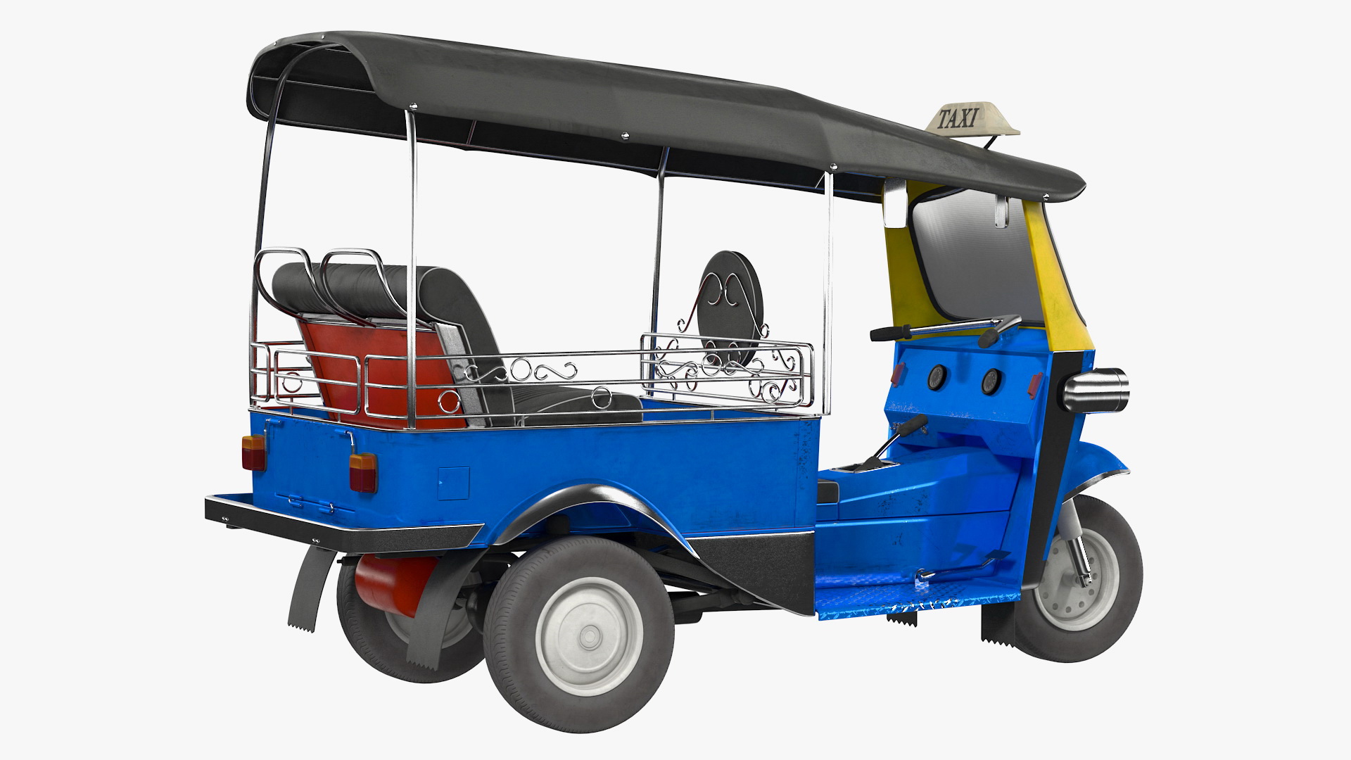 Tuk Tuk Taxi Rigged 3D model