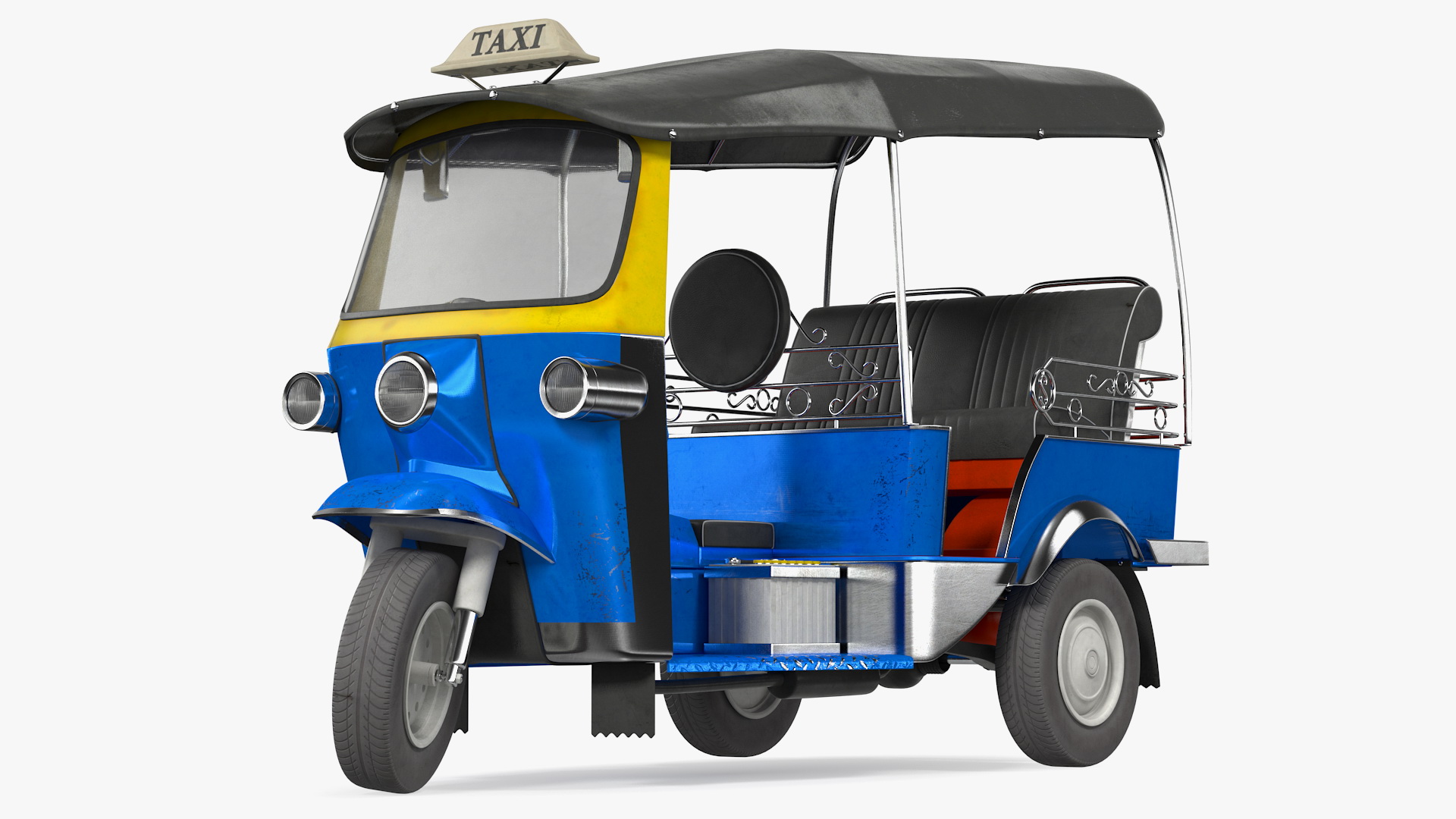 Tuk Tuk Taxi Rigged 3D model