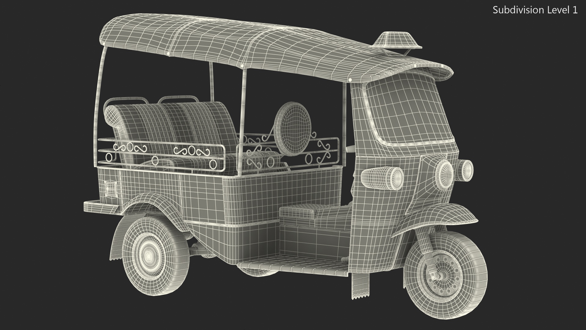 Tuk Tuk Taxi Rigged 3D model