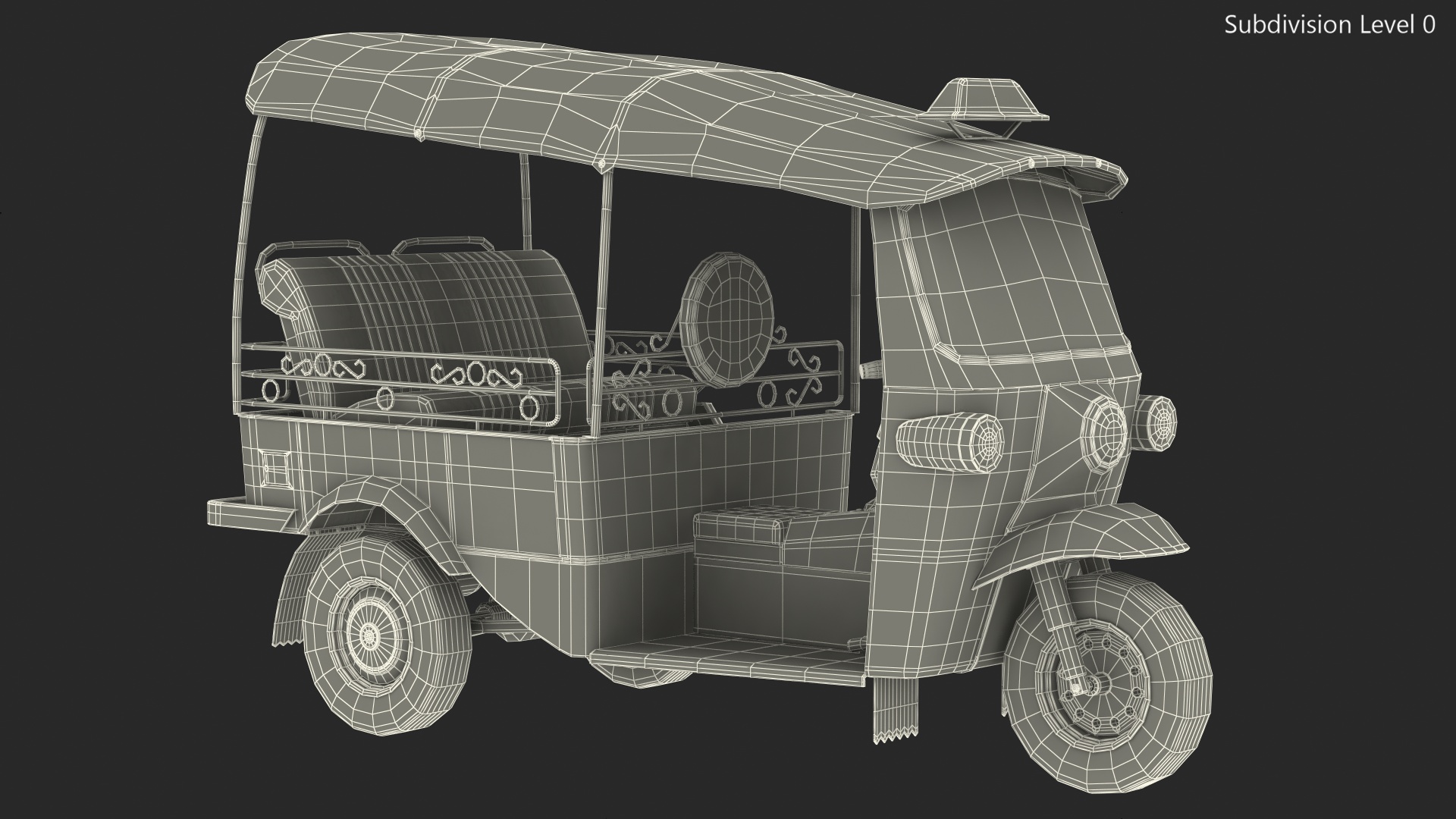 Tuk Tuk Taxi Rigged 3D model