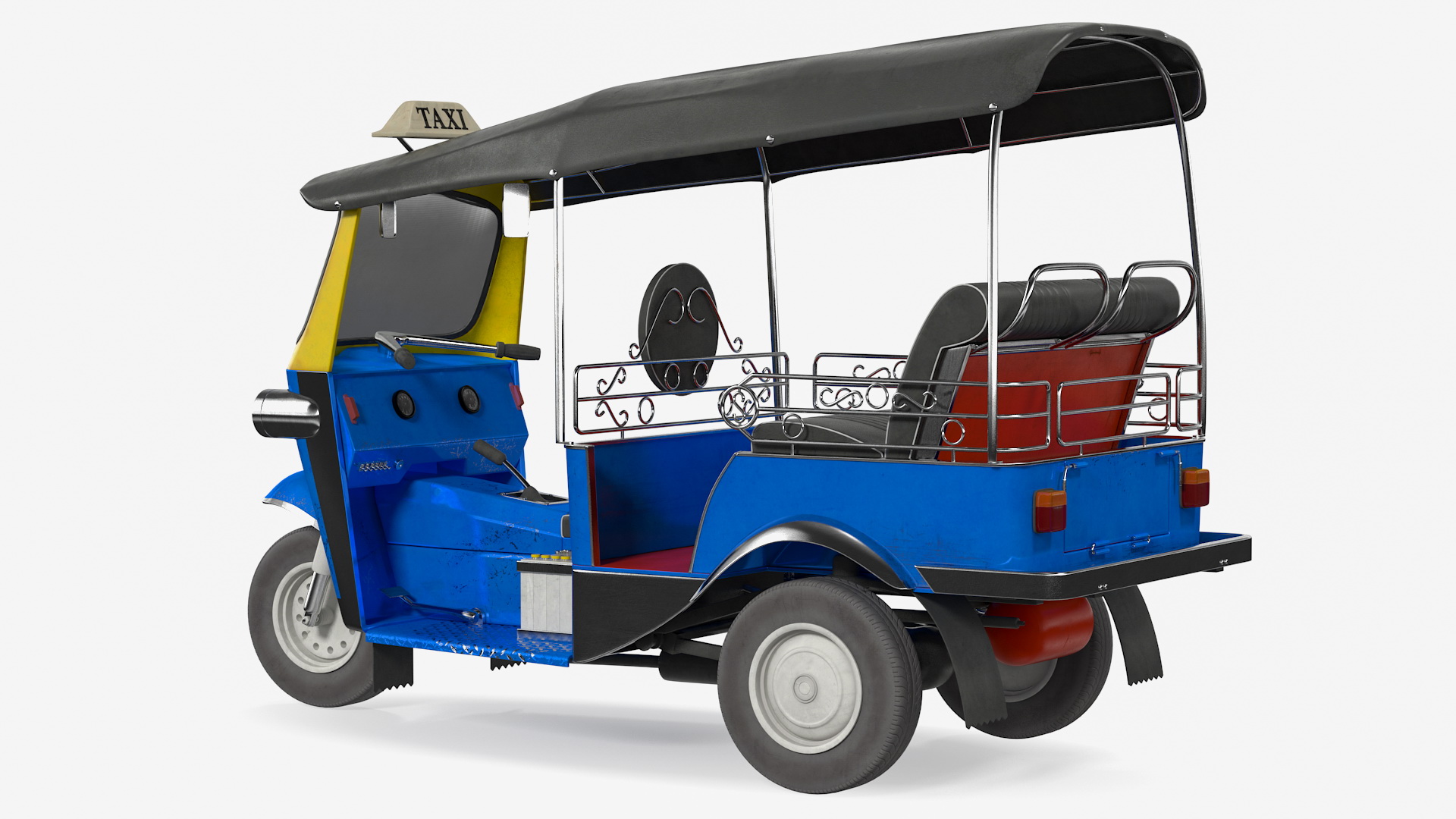 Tuk Tuk Taxi Rigged 3D model