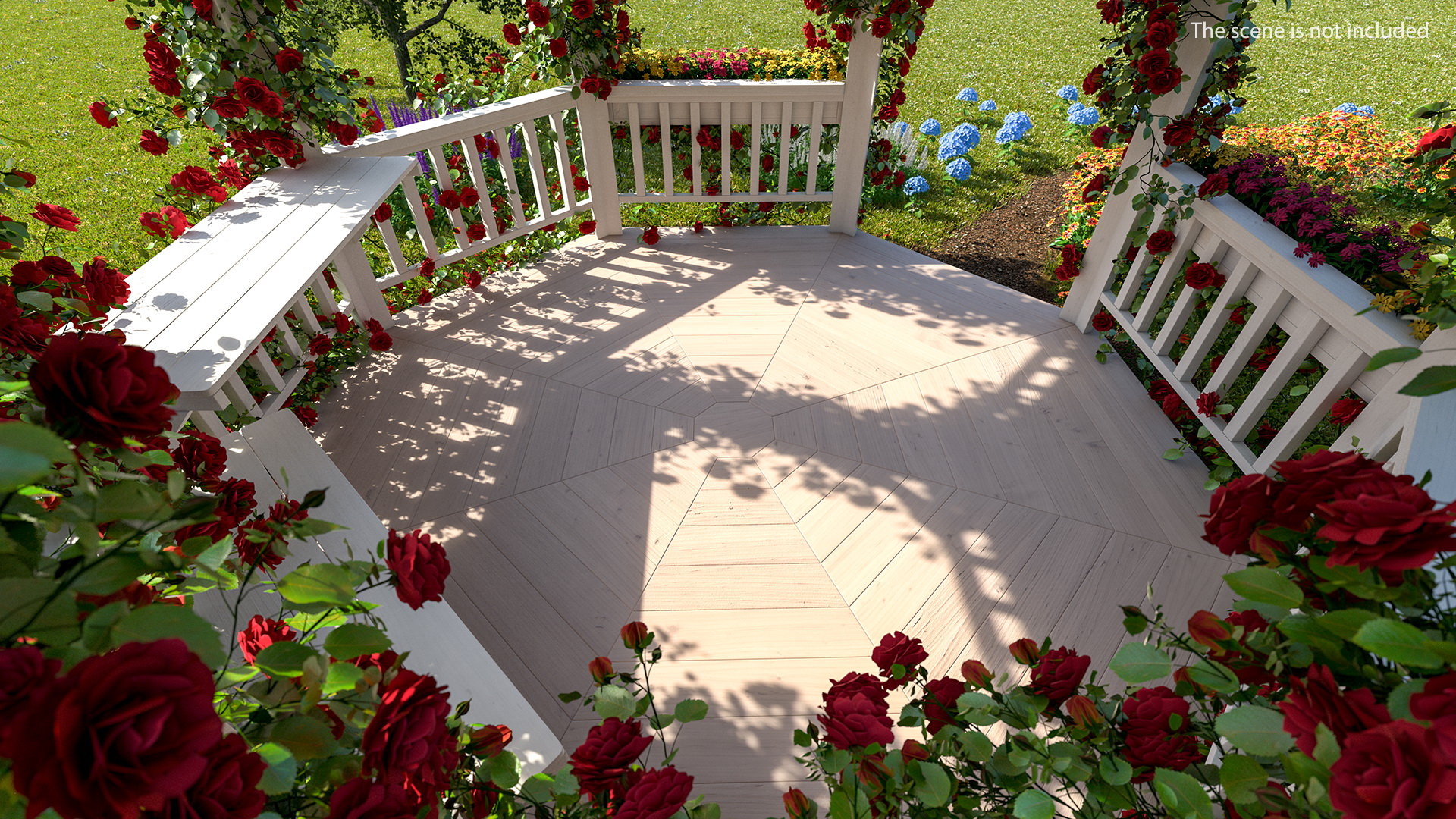 3D Red Rose Bush model