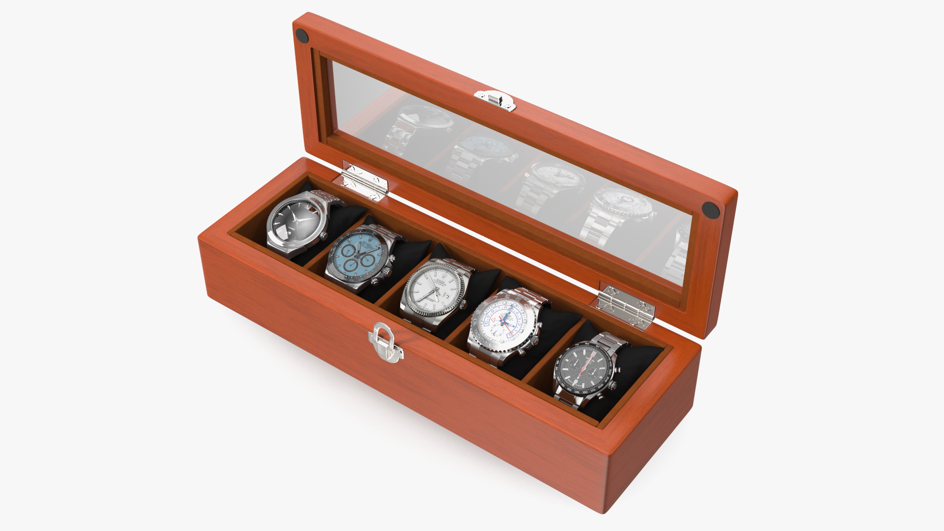 Watch Display Box with Watch Set 3D