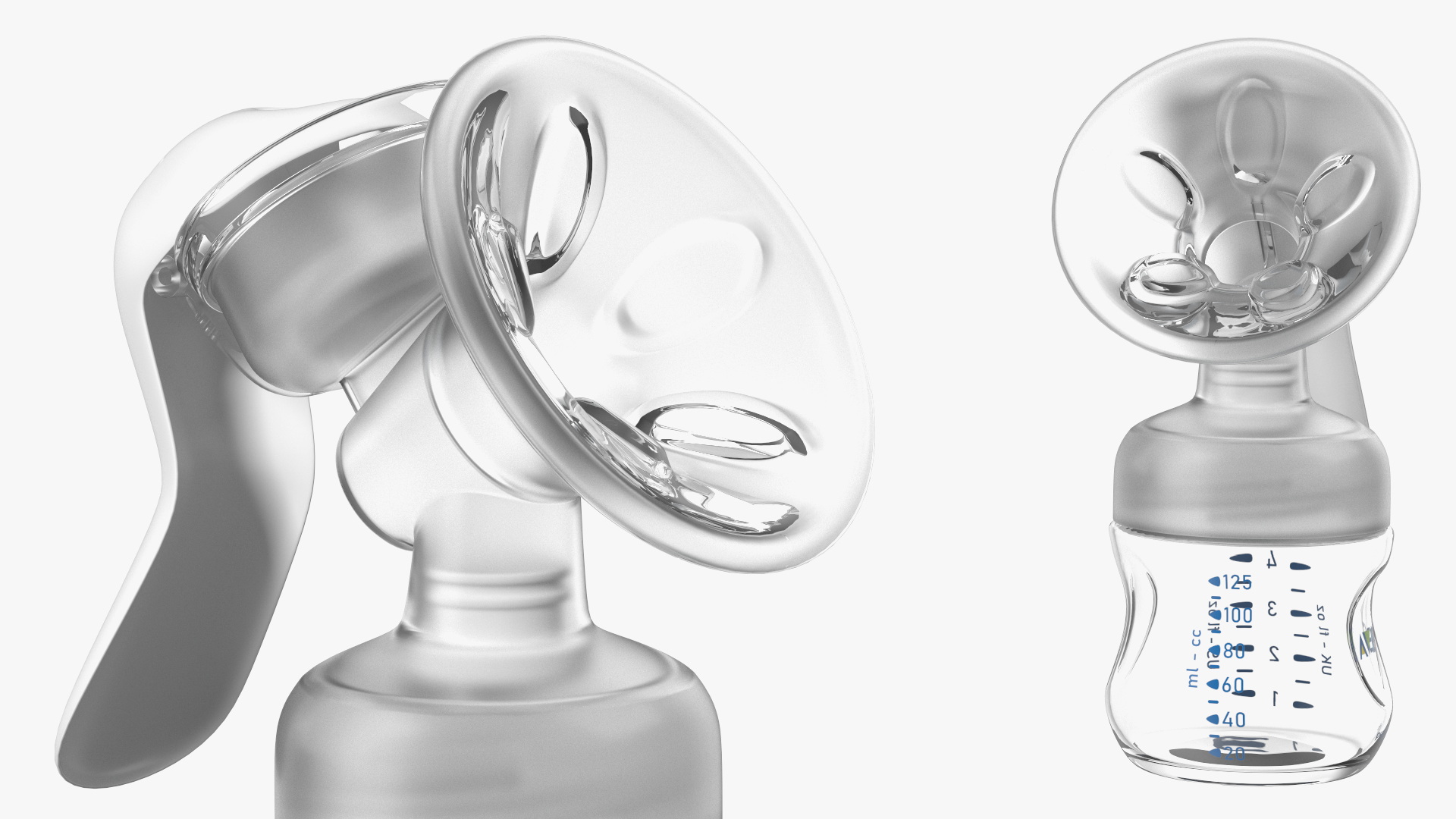 3D Philips Avent Manual Breast Pump and Baby Bottle model