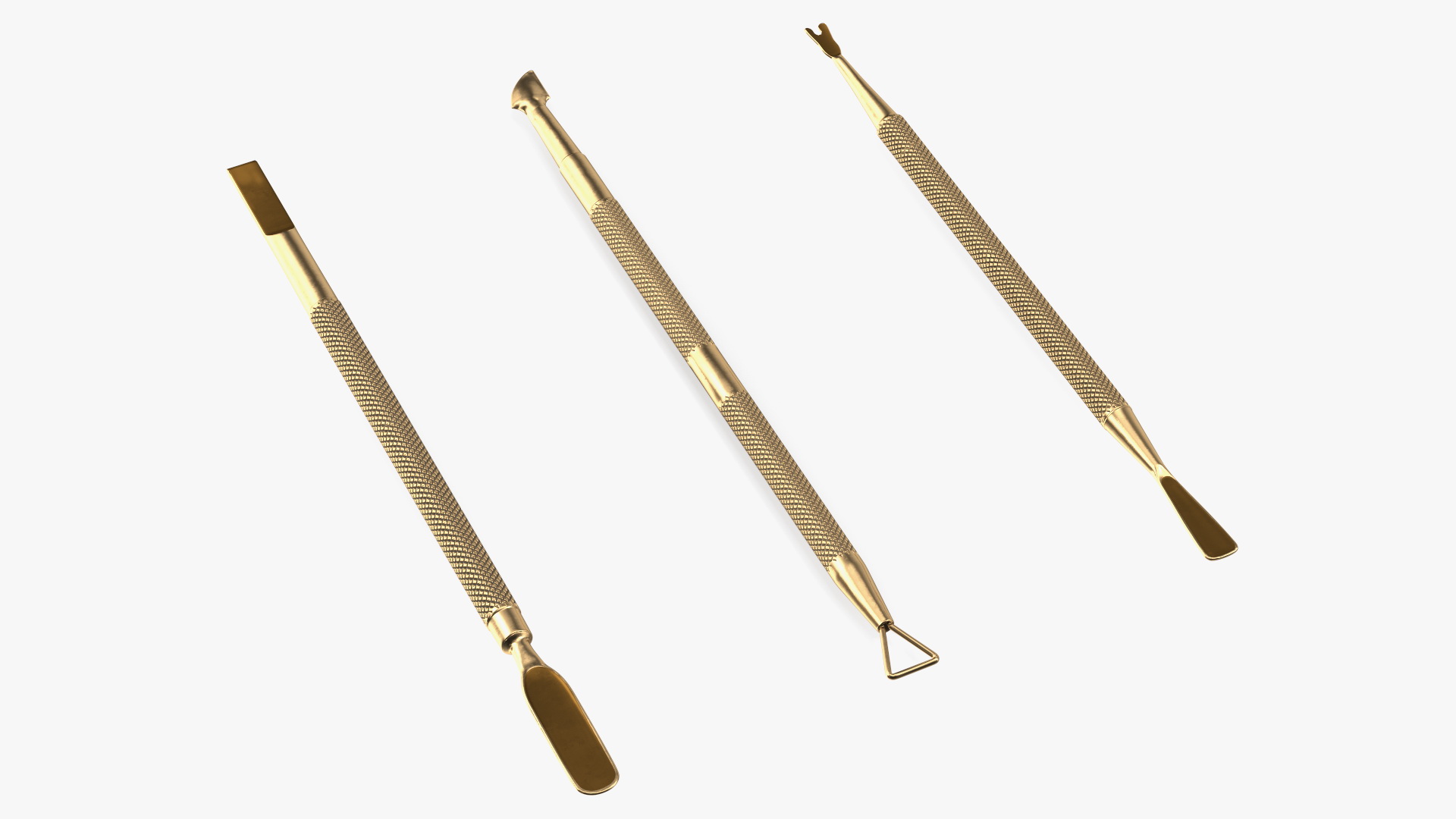 3D Professional Cuticle Pusher Gold Set