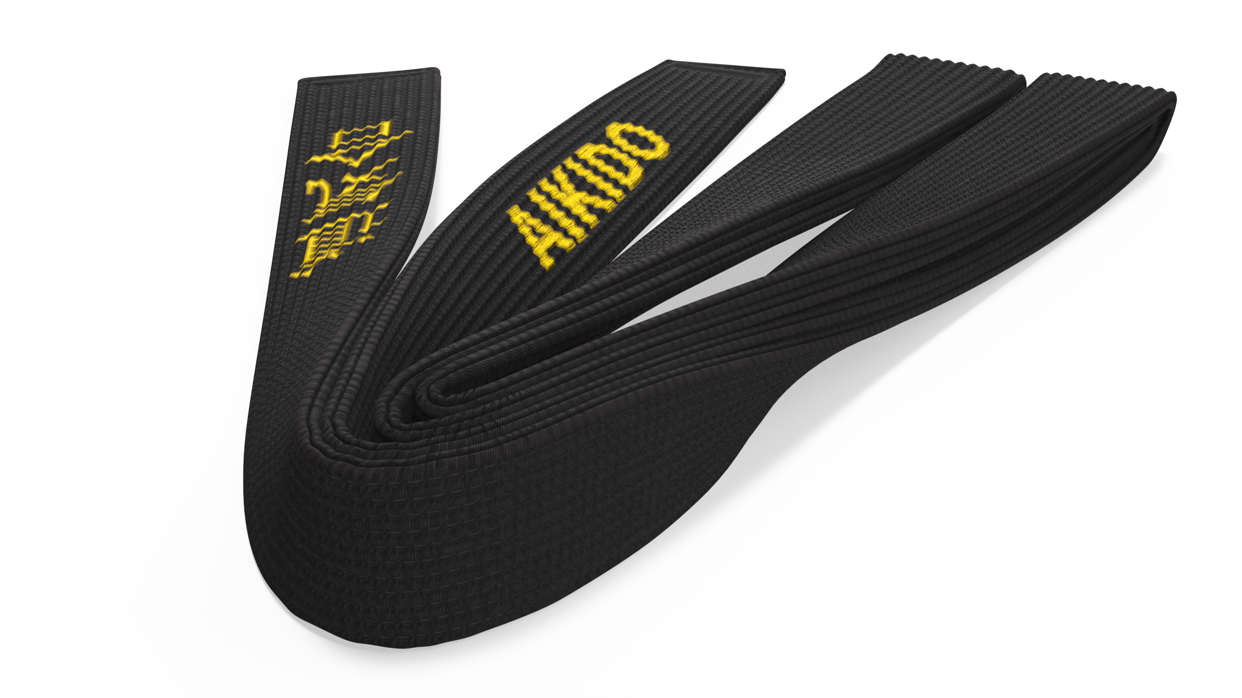 3D Aikido Black Obi Belt